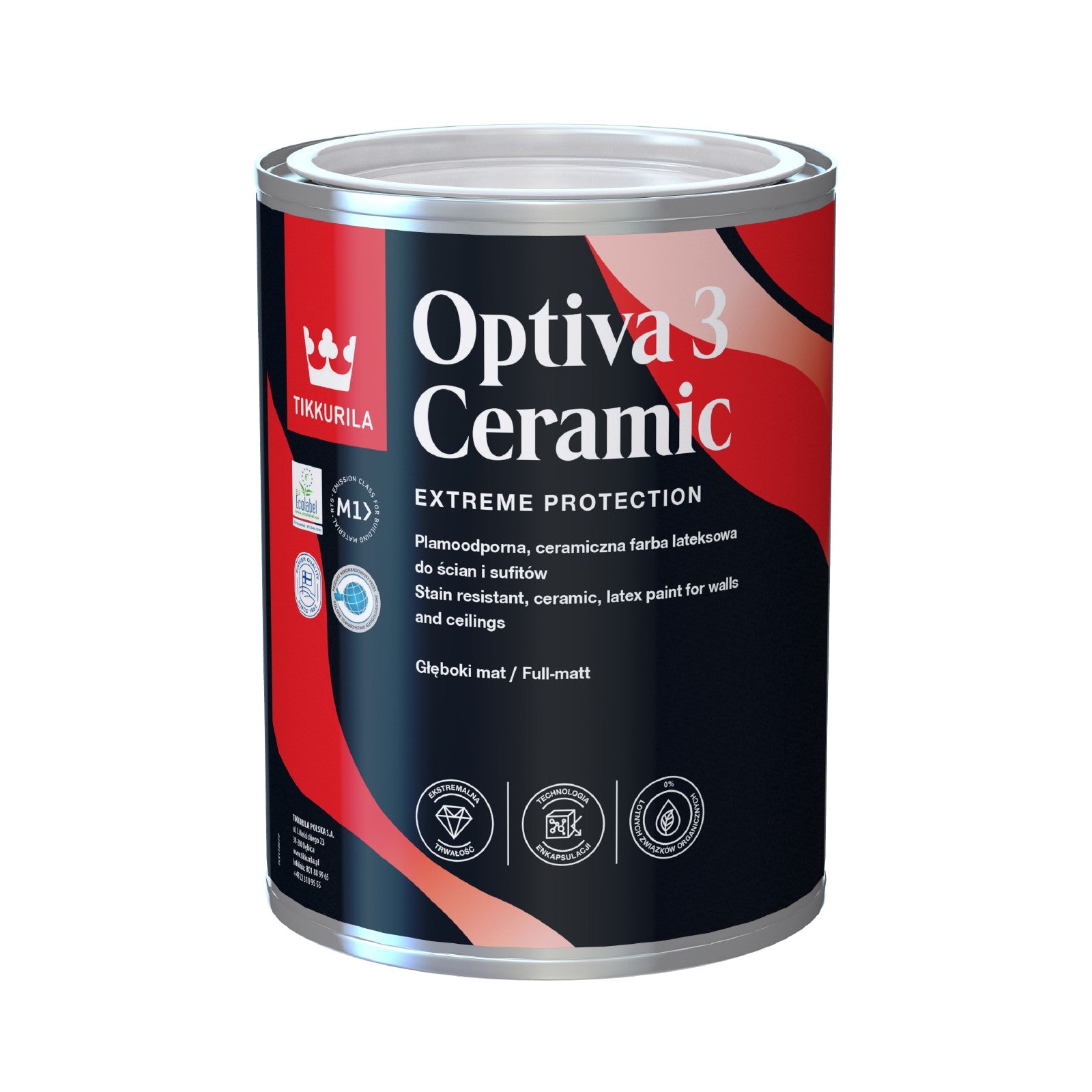 Tikkurila Optiva 3 Ceramic Super Flat Washable Matt Tinted Colour ...