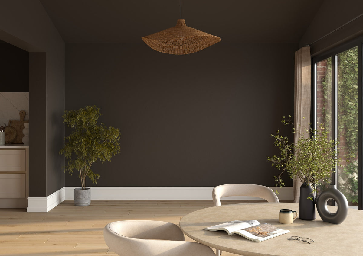 Dulux Heritage Tudor Brown on the walls of a room setting