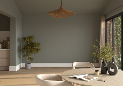 Dulux Heritage Waxed Khaki on the walls of a room setting