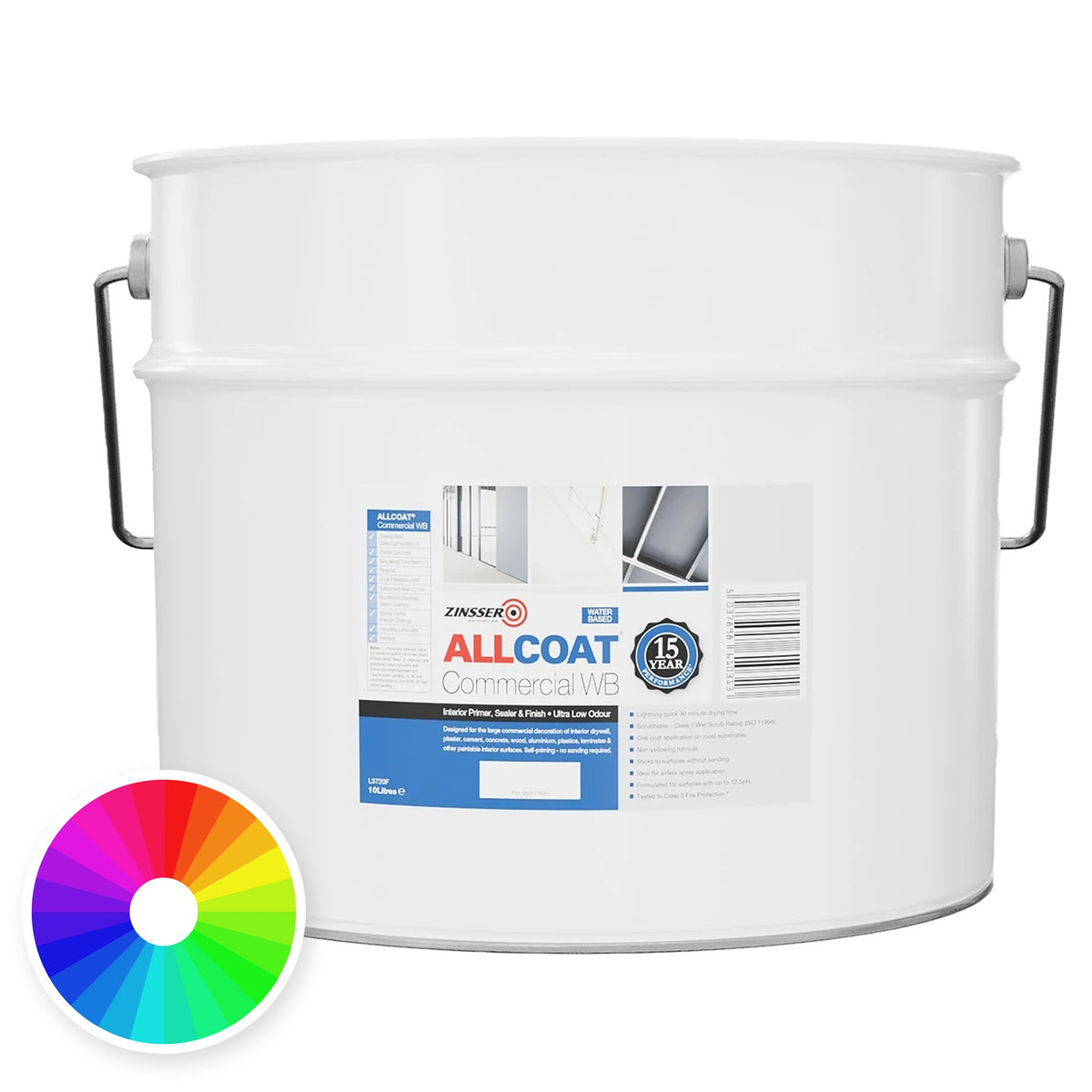 Zinsser AllCoat Commercial Water Based tin with colour wheel – tinted to your chosen colour