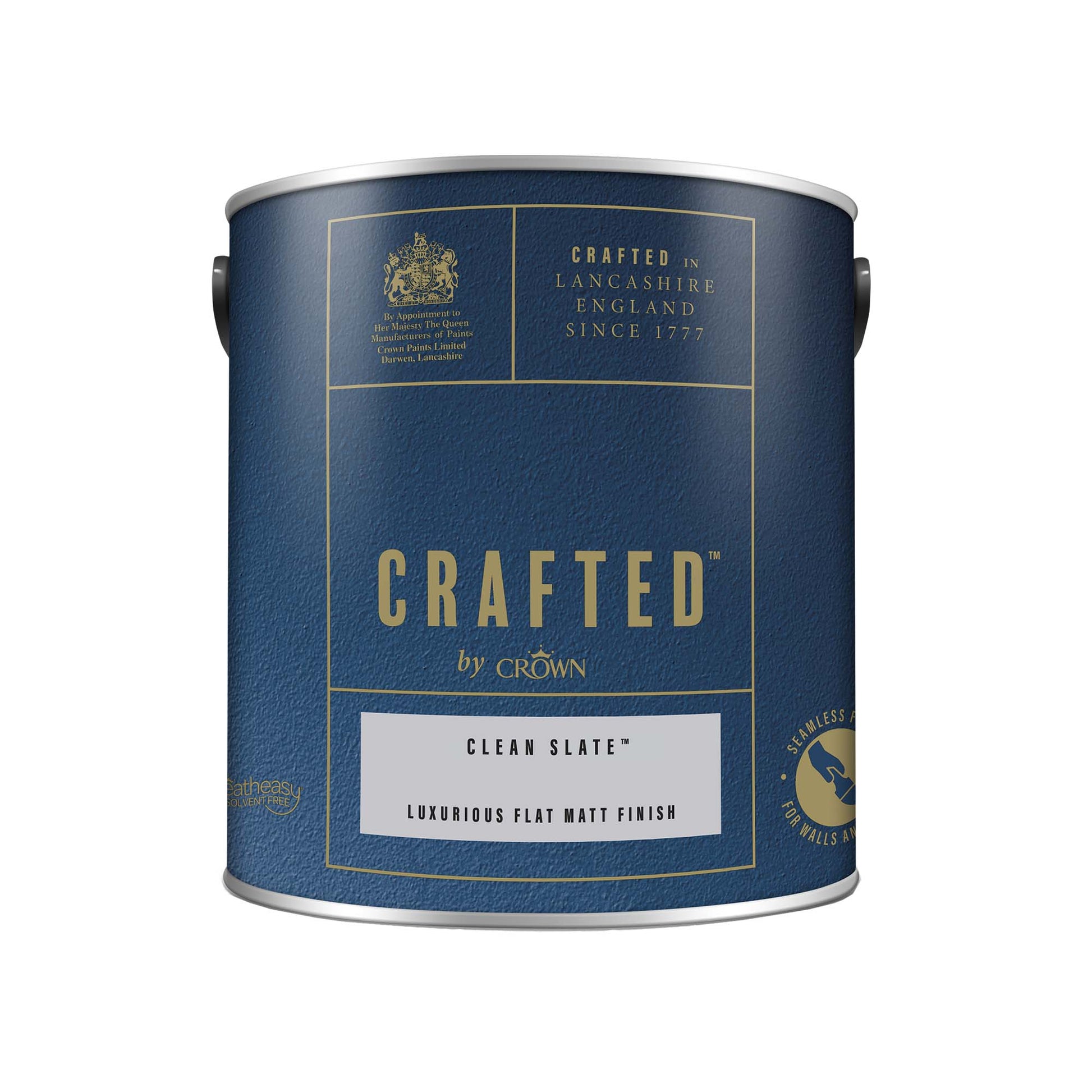 Crown Crafted Luxurious Flat Matt Finish Paint - Clean Slate - 2.5 Litre