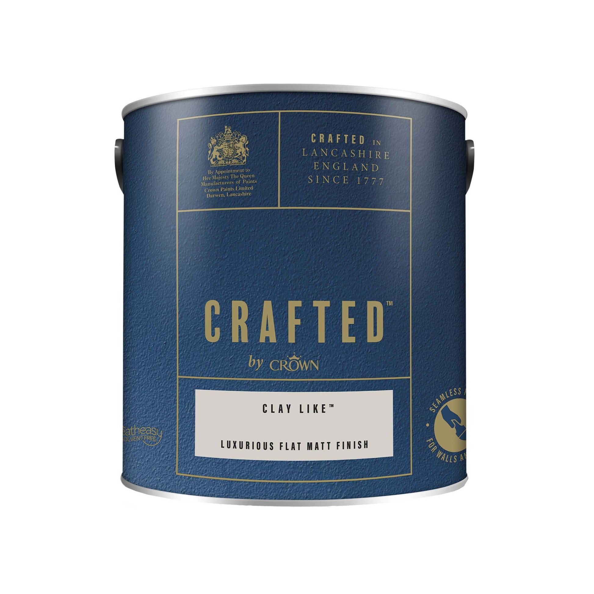 Crown Crafted Luxurious Flat Matt Finish Paint - Clay Like - 2.5 Litre