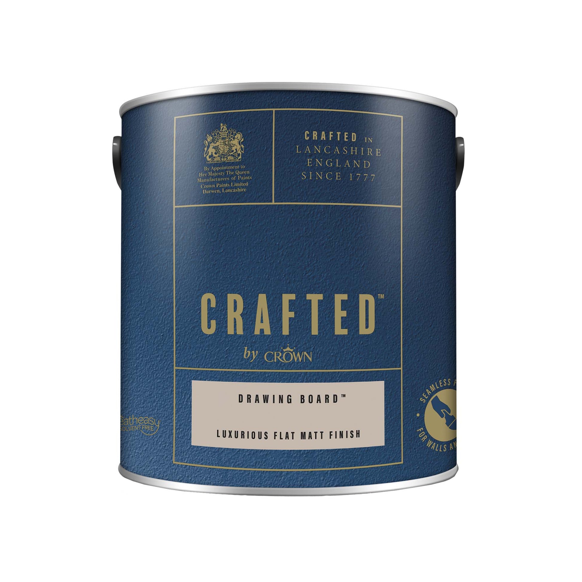 Crown Crafted Luxurious Flat Matt Finish Paint - Drawing Board - 2.5 Litre