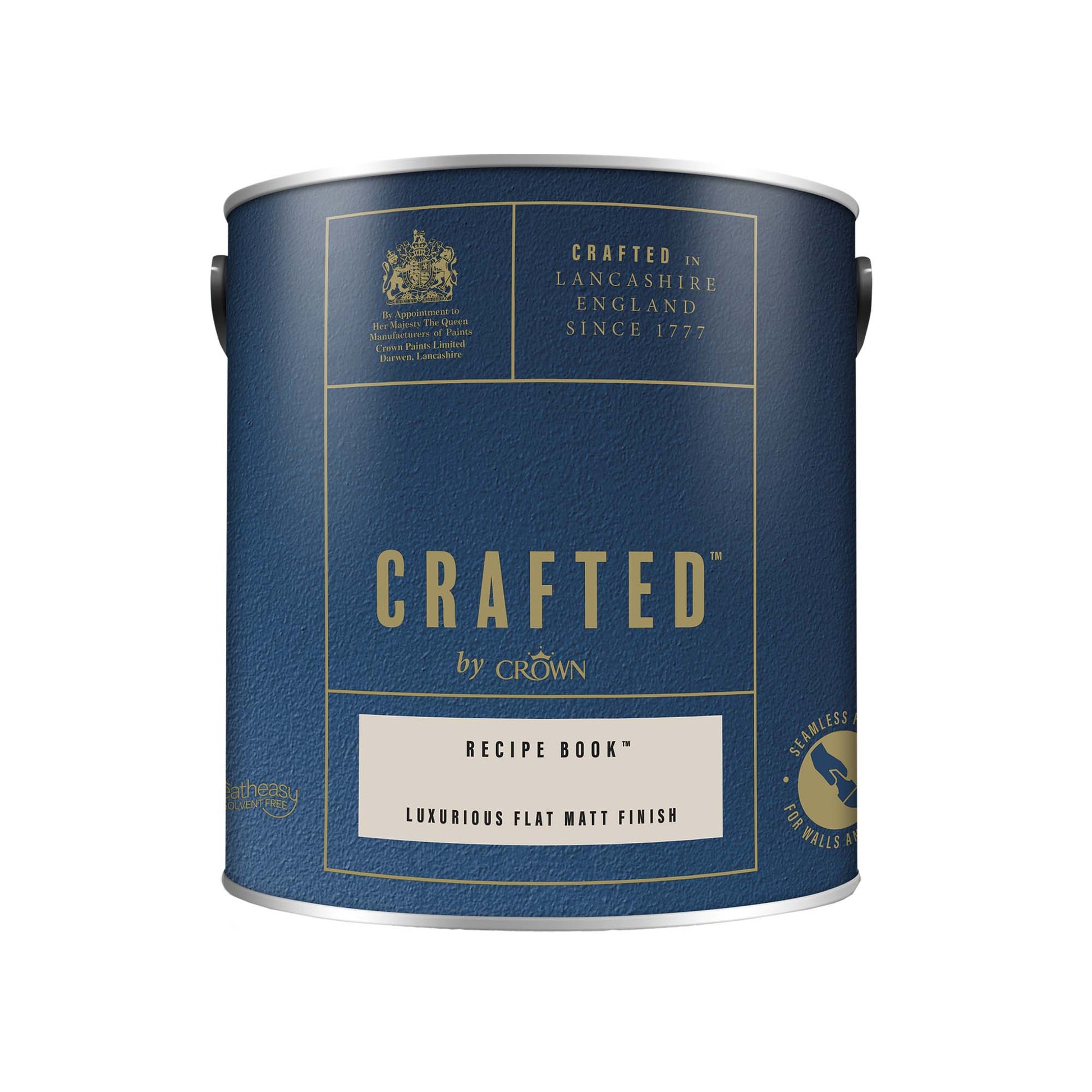 Crown Crafted Luxurious Flat Matt Finish Paint - Recipe Book - 2.5 Litre