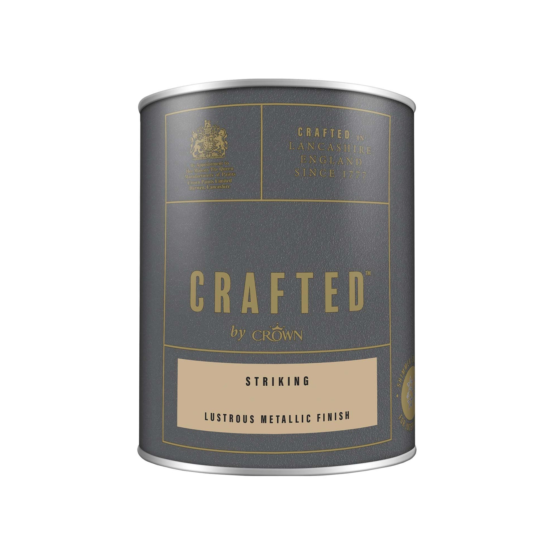 Crown Crafted Lustrous Metallic Finish Paint - Striking - 1.25 Litre