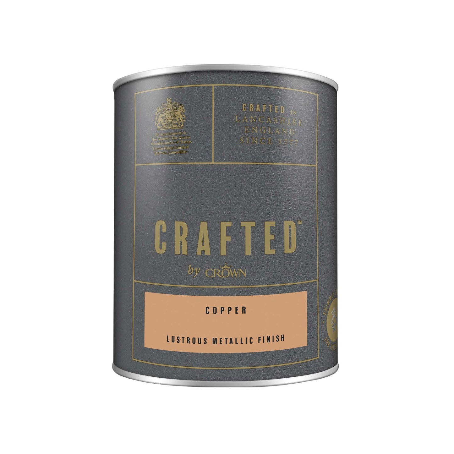 Crown Crafted Lustrous Metallic Finish Paint - Copper - 1.25 Litre