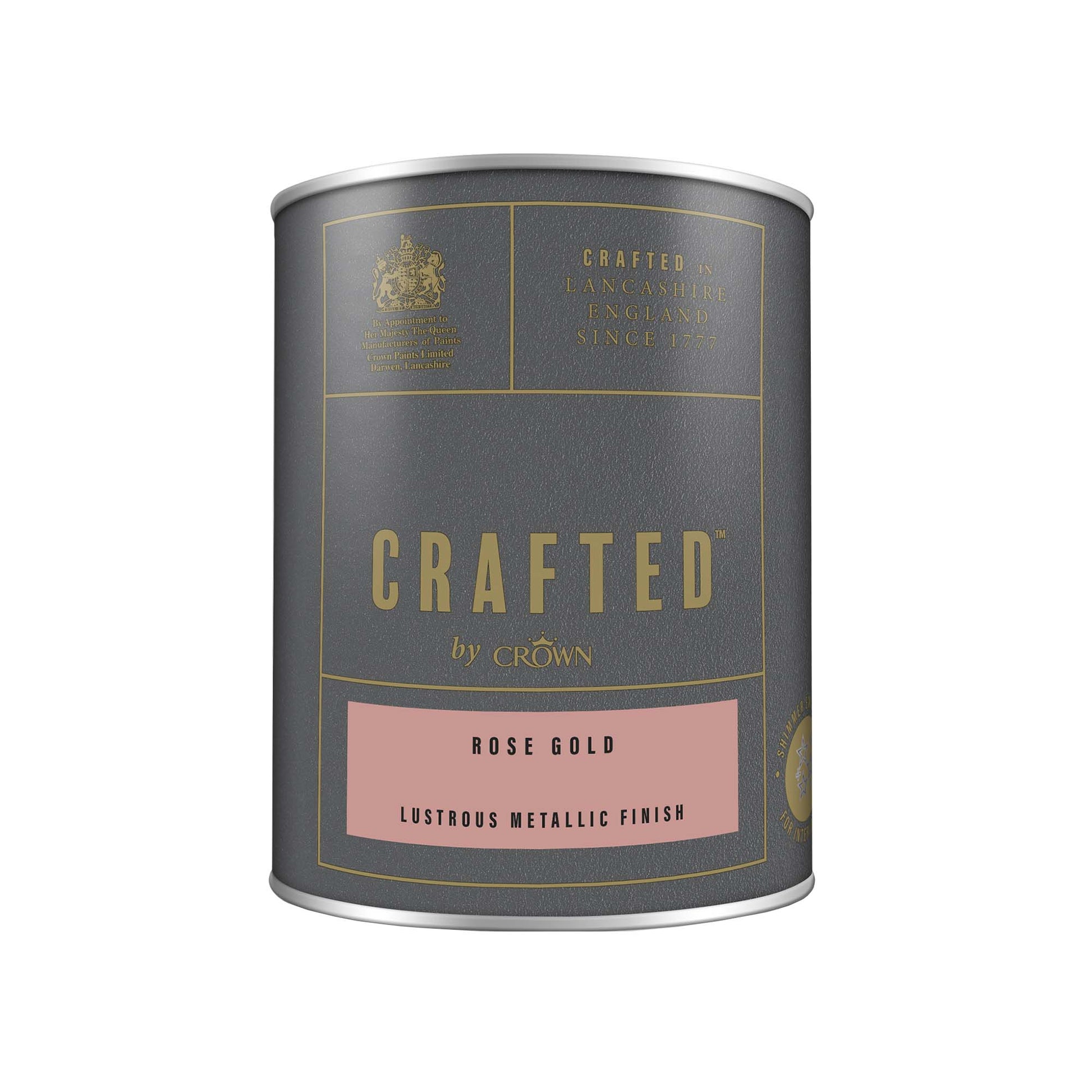 Crown Crafted Lustrous Metallic Finish Paint - Rose Gold - 1.25 Litre