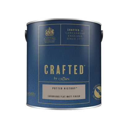 Crown Crafted Luxurious Flat Matt Finish Paint - Potted History - 2.5 Litre