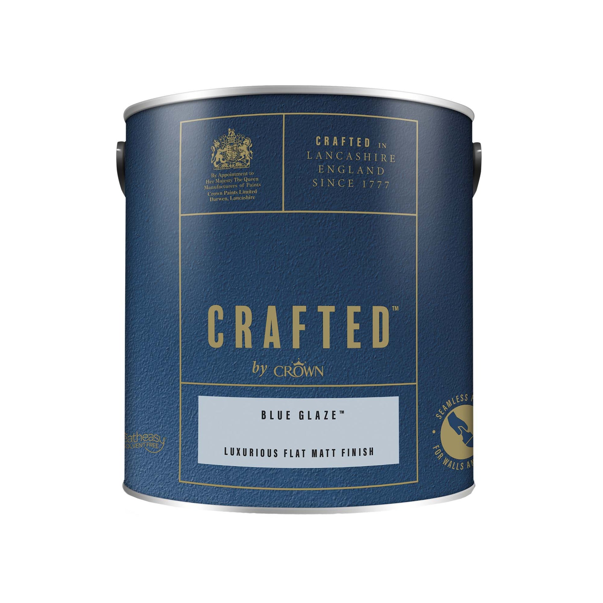 Crown Crafted Luxurious Flat Matt Finish Paint - Blue Glaze - 2.5 Litre