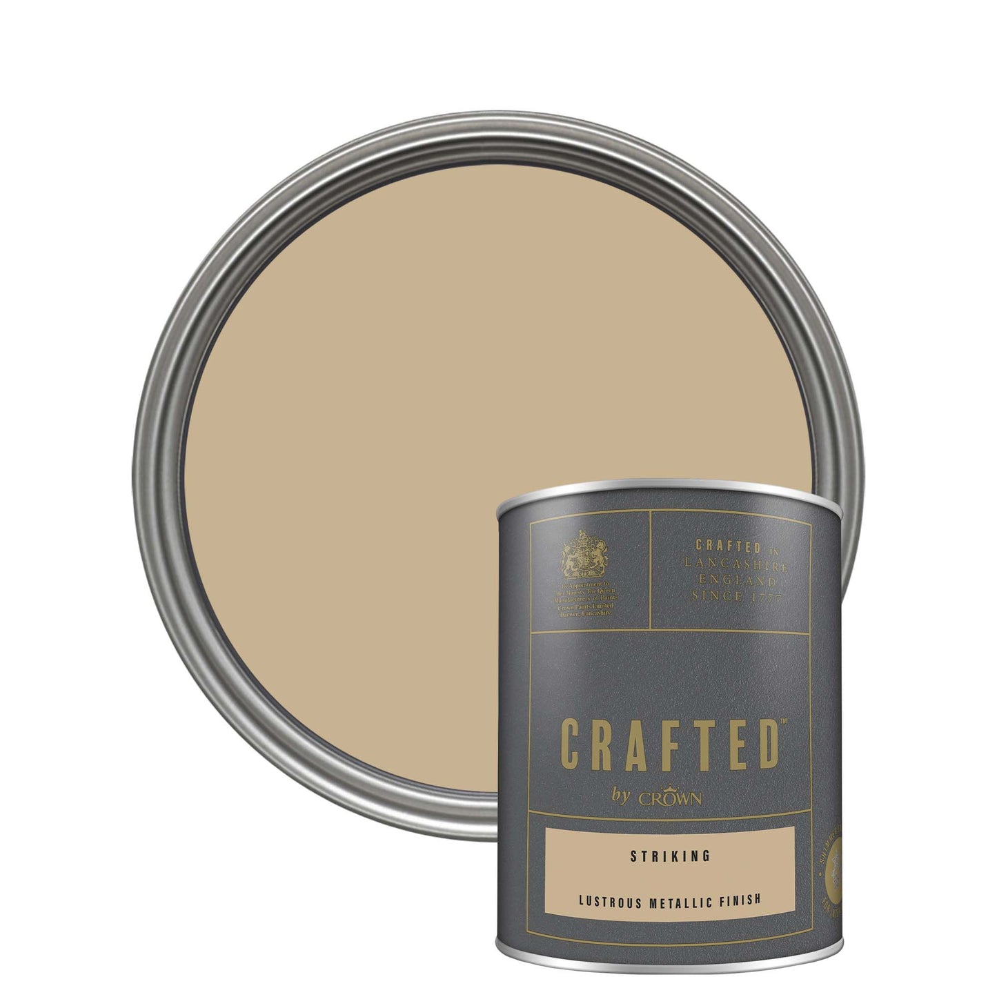 Crown Crafted Lustrous Metallic Finish Paint - Striking - 1.25 Litre