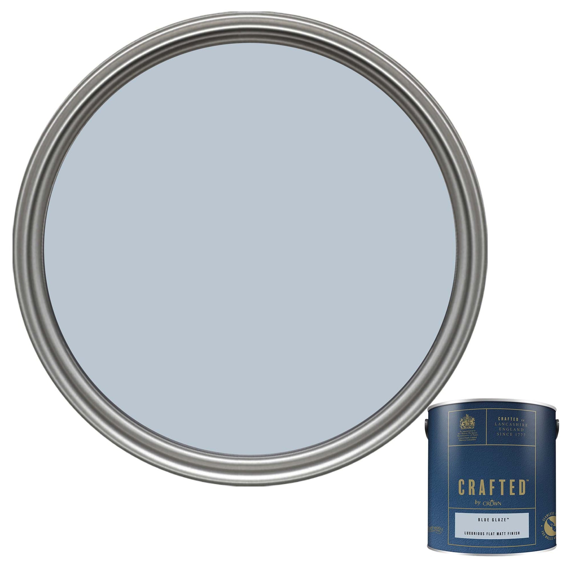 Crown Crafted Luxurious Flat Matt Finish Paint - Blue Glaze - 2.5 Litre