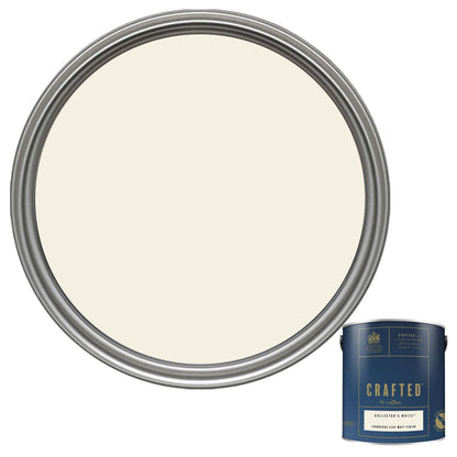 Crown Crafted Luxurious Flat Matt Finish Paint - Collector's White - 2.5 Litre