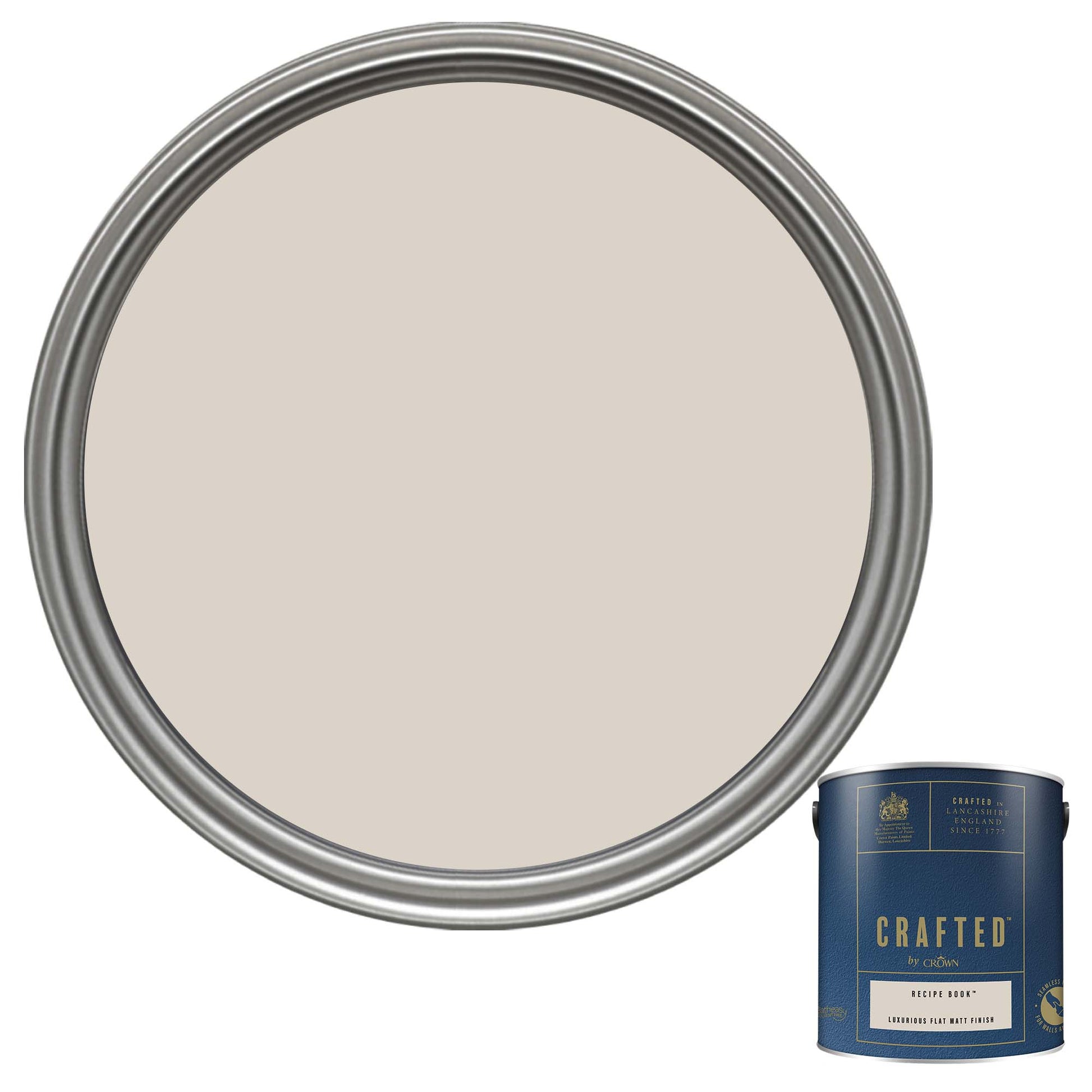 Crown Crafted Luxurious Flat Matt Finish Paint - Recipe Book - 2.5 Litre