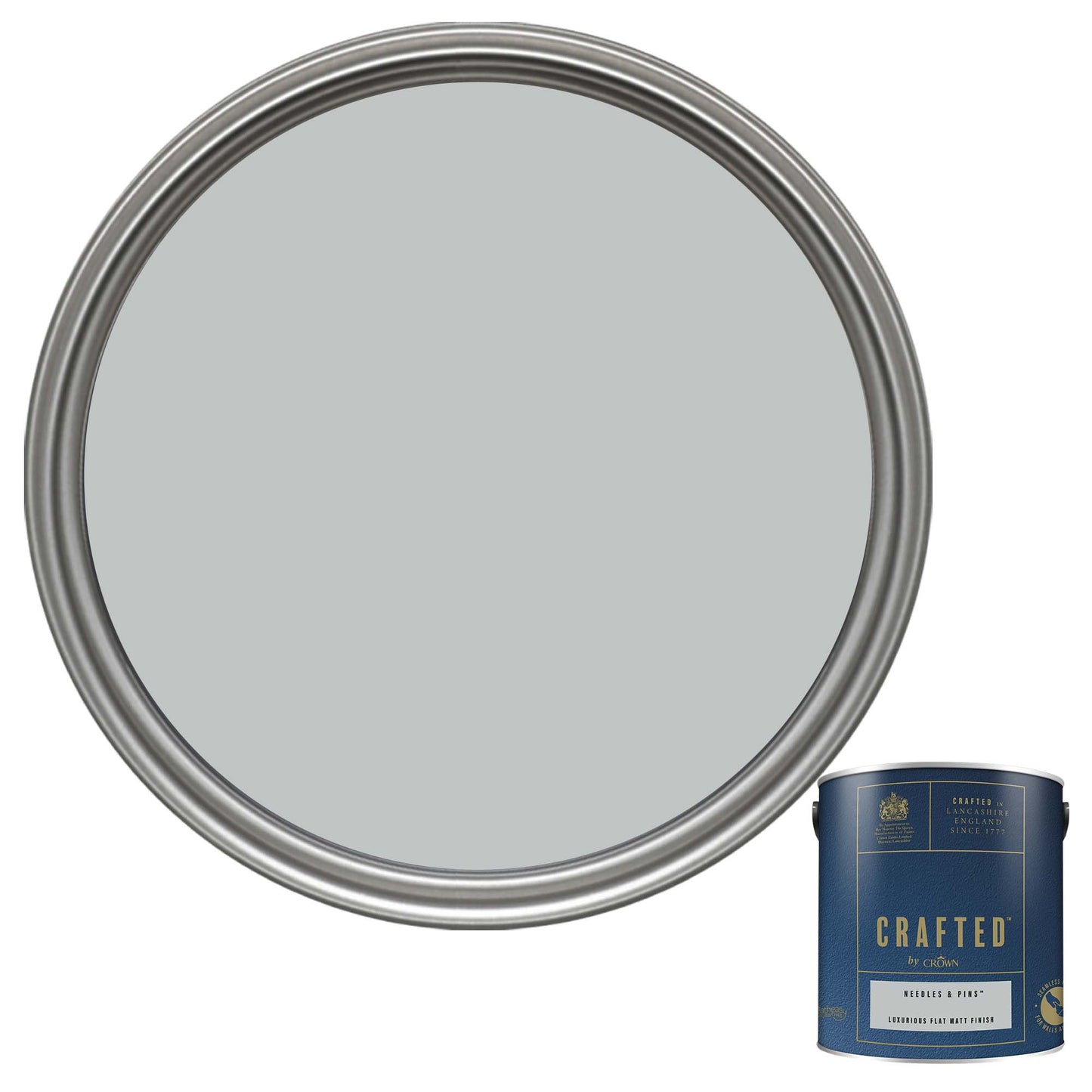Crown Crafted Luxurious Flat Matt Finish Paint - Needles & Pins - 2.5 Litre
