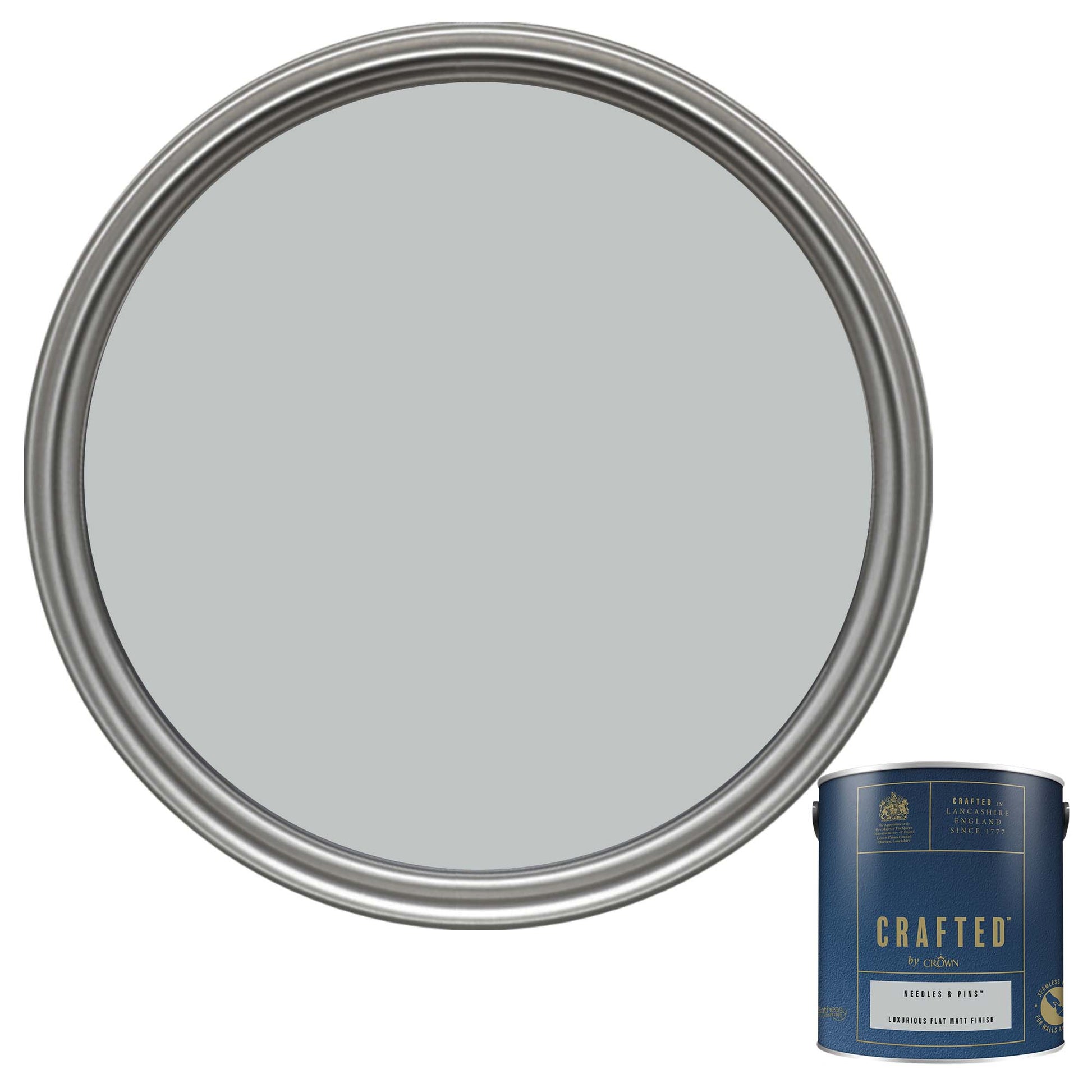 Crown Crafted Luxurious Flat Matt Finish Paint - Needles & Pins - 2.5 Litre