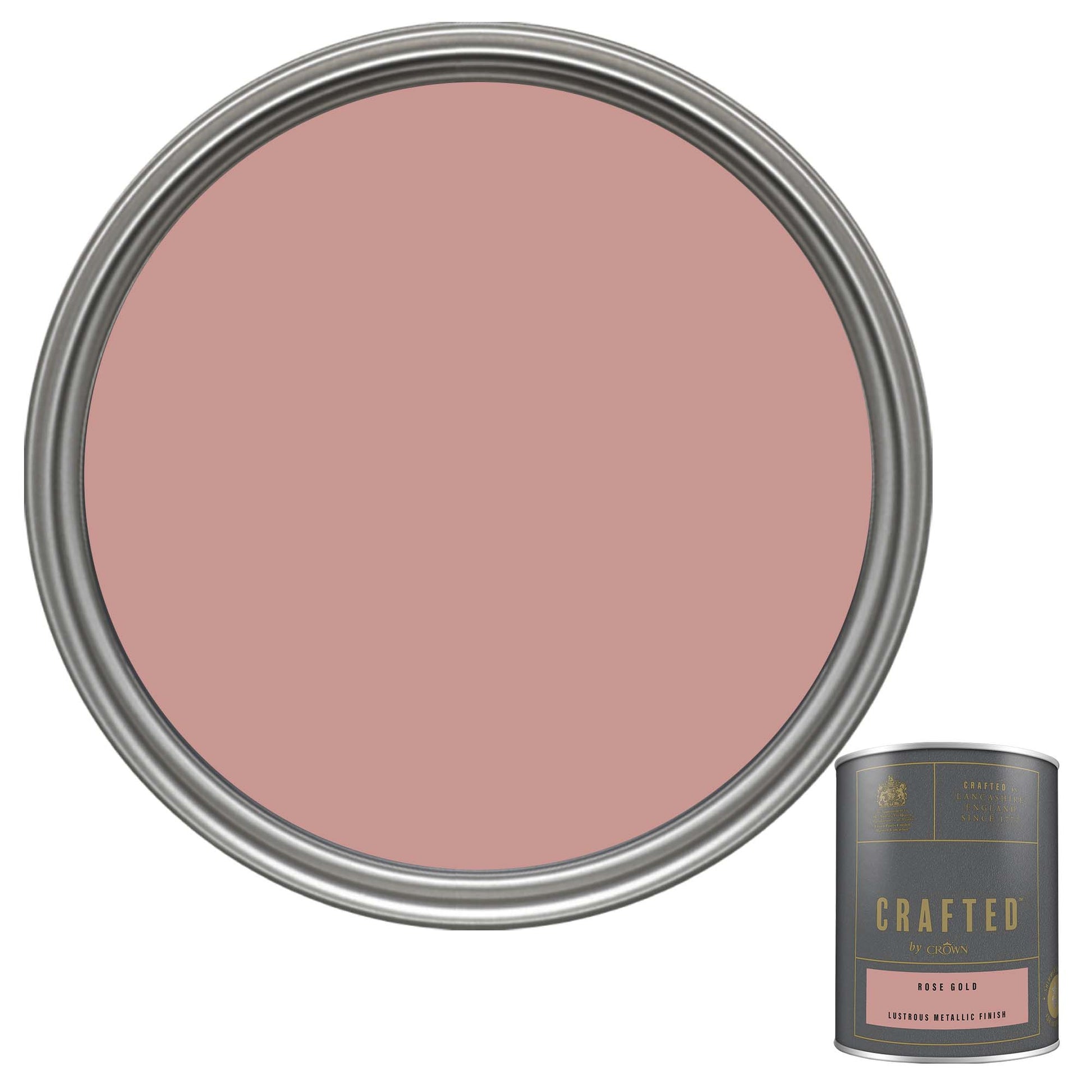 Crown Crafted Lustrous Metallic Finish Paint - Rose Gold - 1.25 Litre