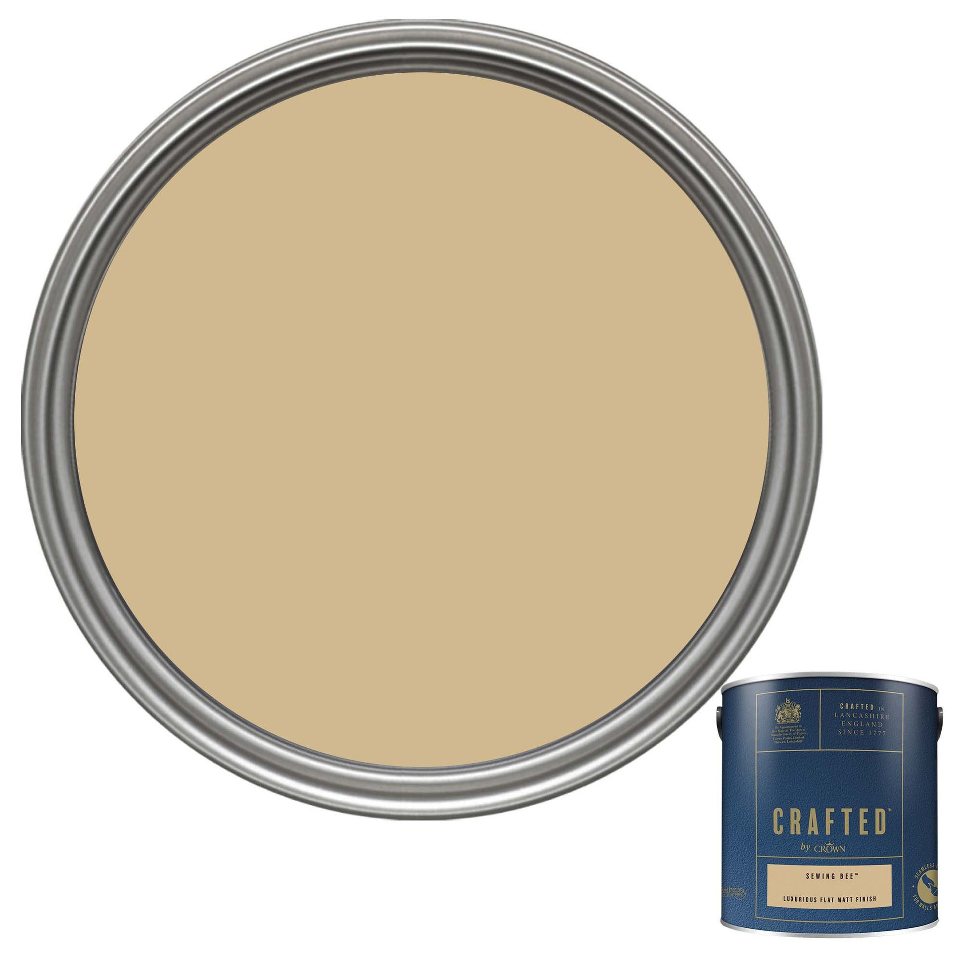 Crown Crafted Luxurious Flat Matt Finish Paint - Sewing Bee - 2.5 Litre