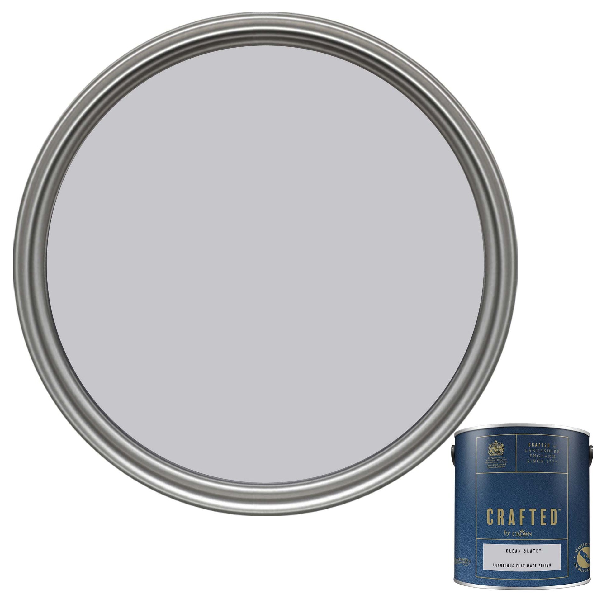 Crown Crafted Luxurious Flat Matt Finish Paint - Clean Slate - 2.5 Litre