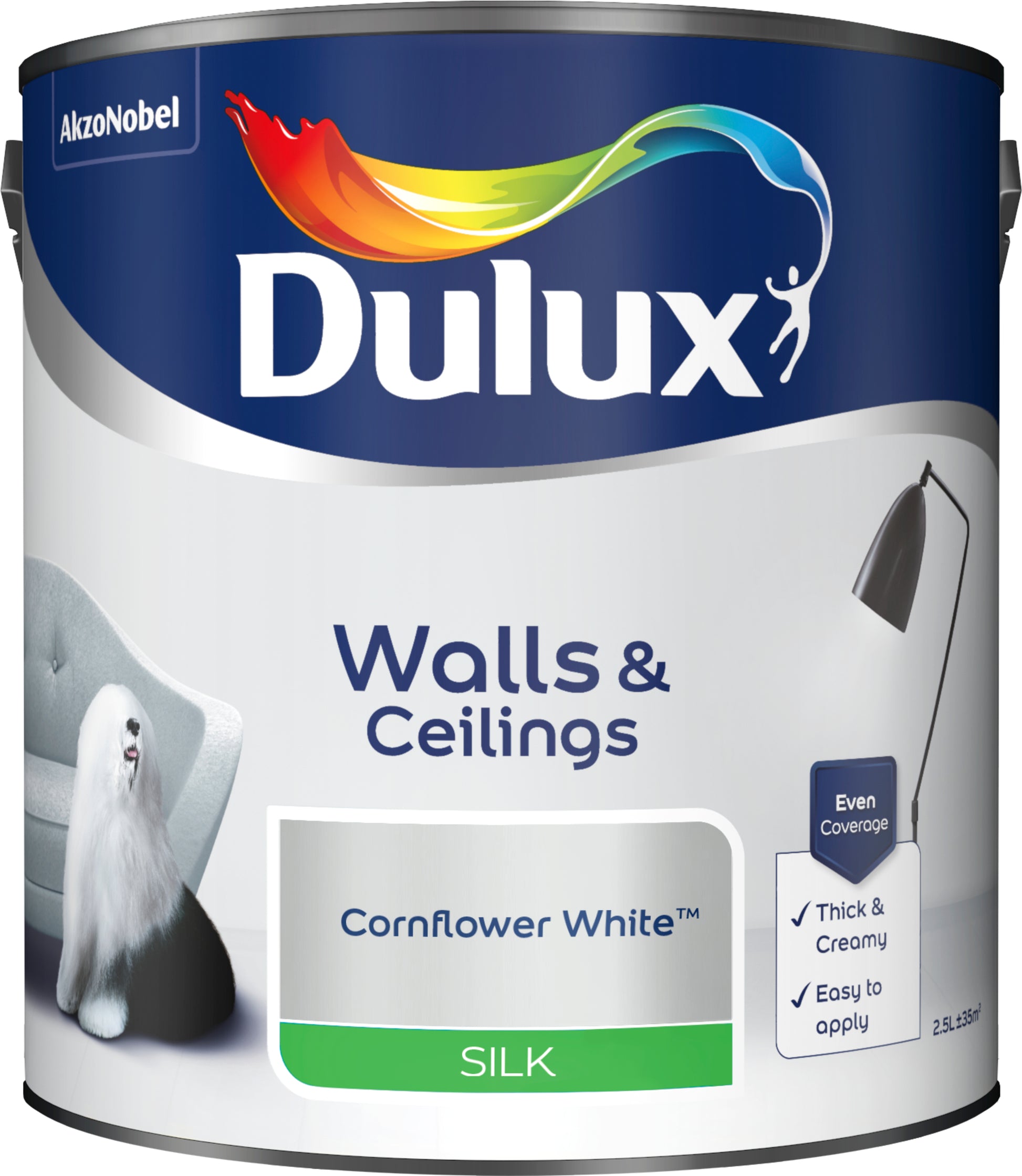 Dulux Silk Paint - Cornflower White - 2.5 Litre