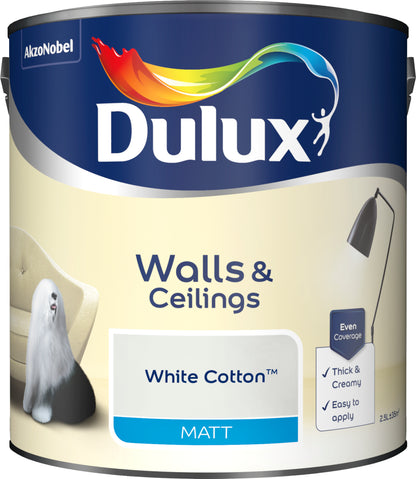 Dulux Matt Paint - White Cotton - 2.5 Litre