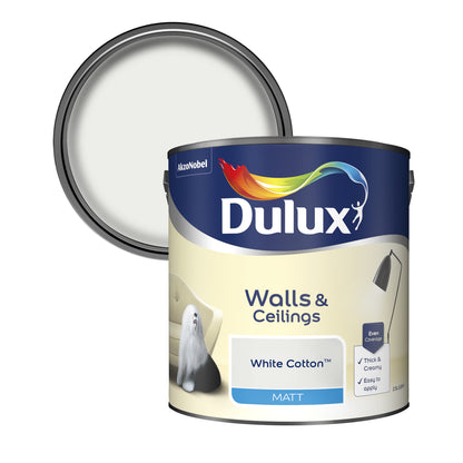Dulux Matt Paint - White Cotton - 2.5 Litre