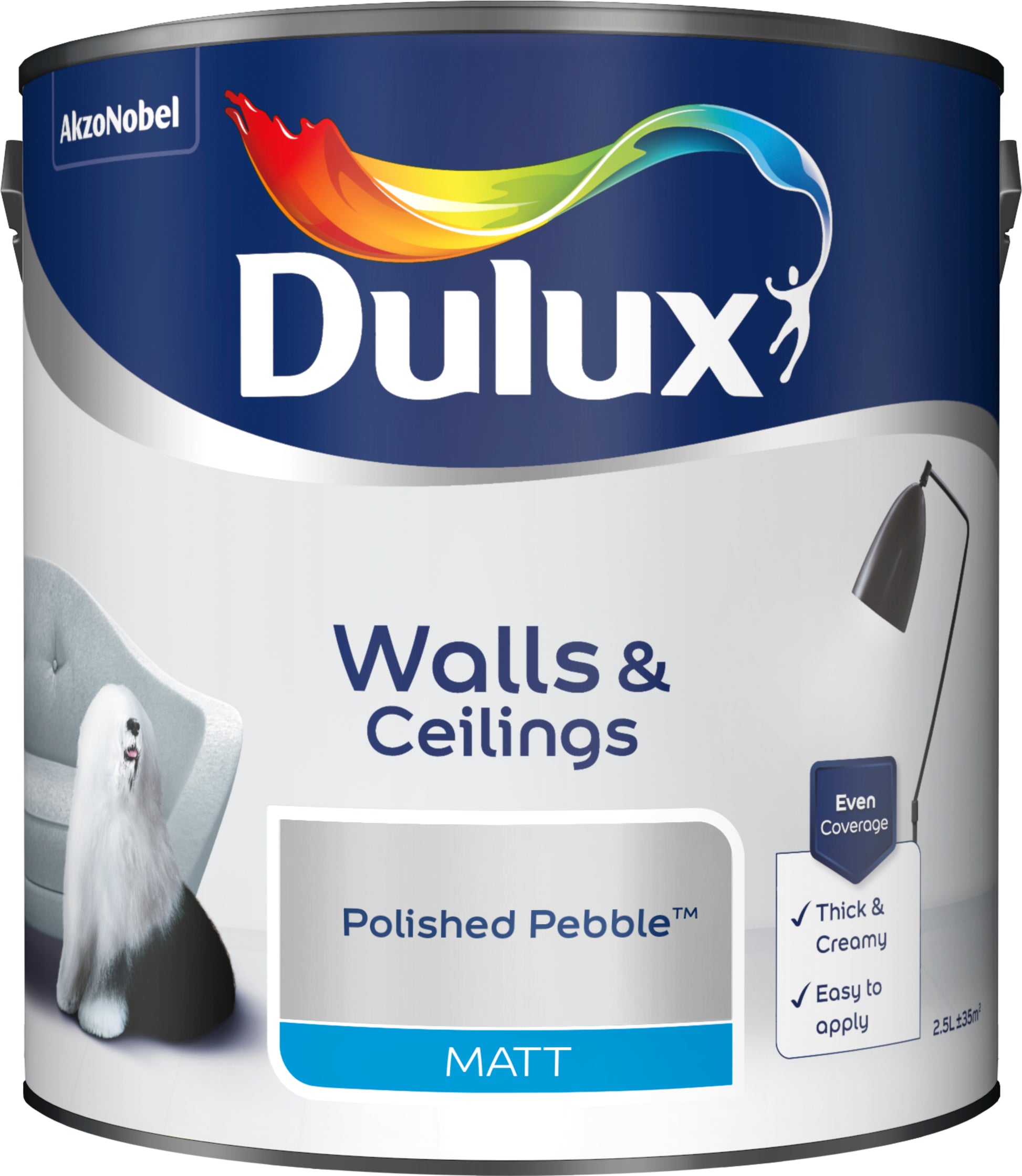 Dulux Matt Paint - Polished Pebble - 2.5 Litre