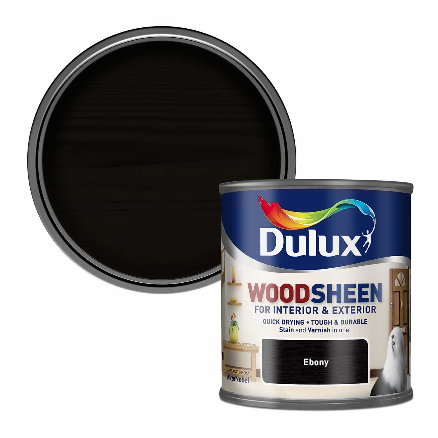 Dulux Interior and Exterior Water Based Woodsheen - Ebony - 250ml