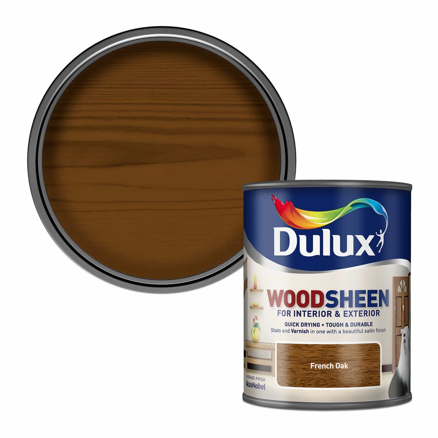 Dulux Interior and Exterior Water Based Woodsheen - French Oak - 750ml
