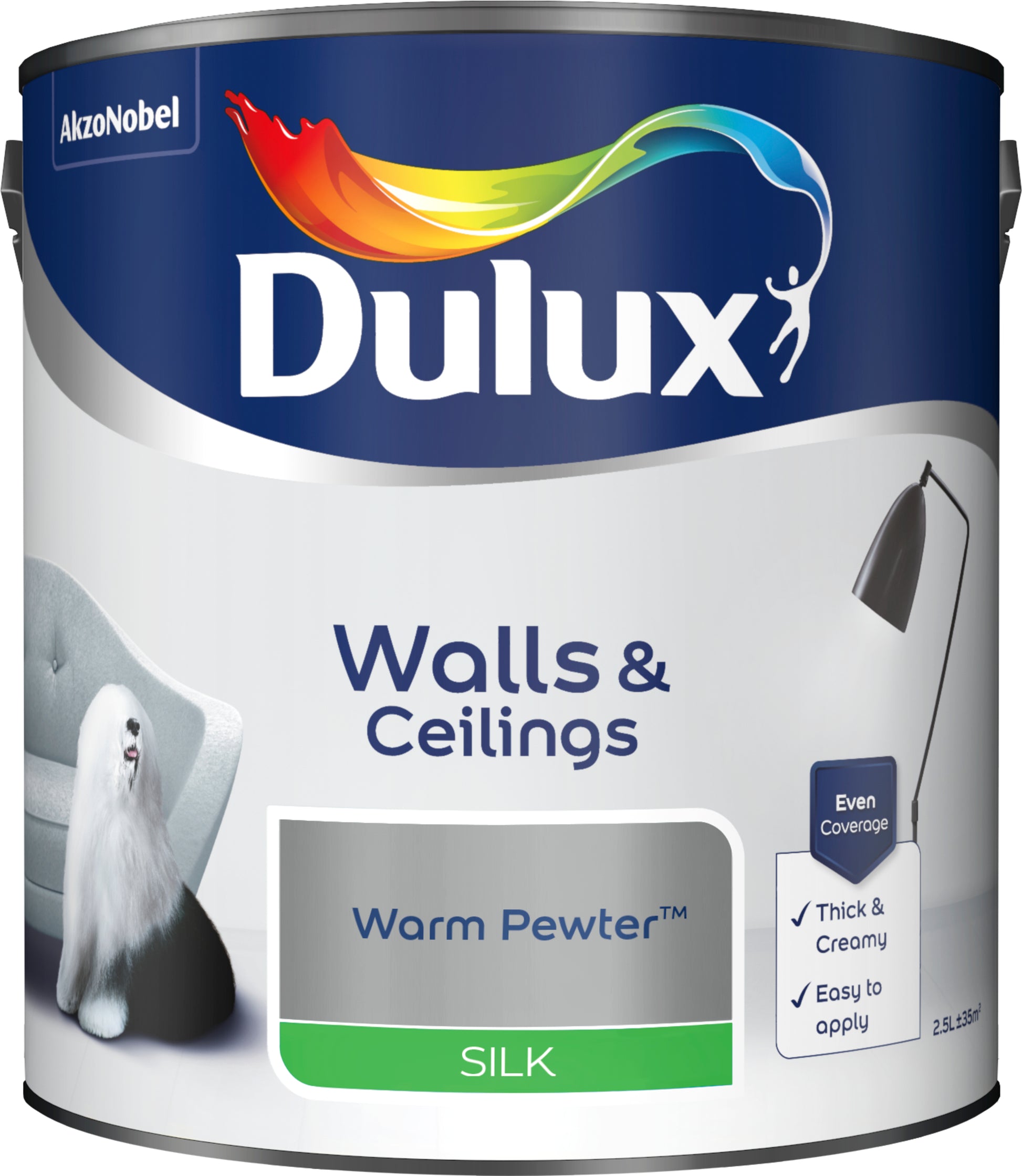 Dulux Silk Paint - Warm Pewter - 2.5 Litre