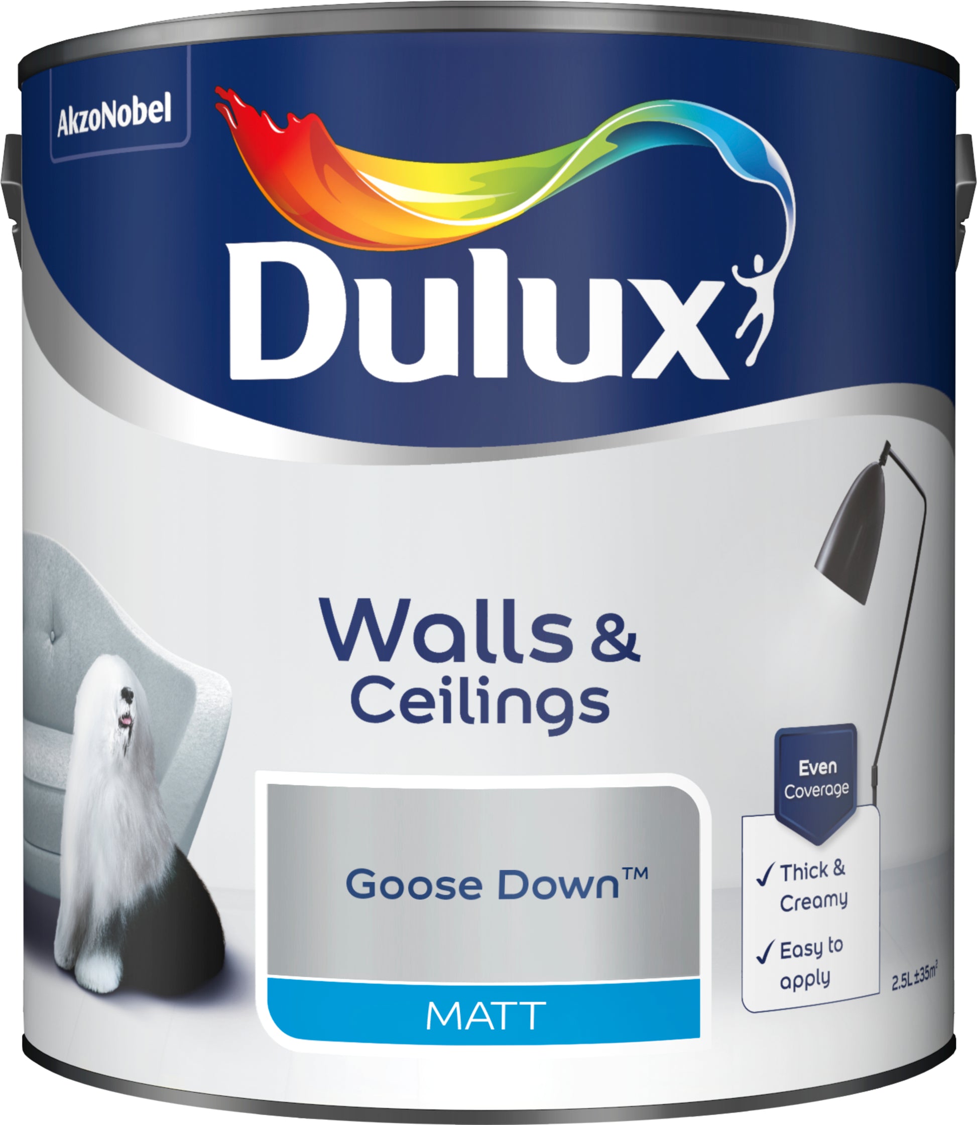 Dulux Matt Paint - Goose Down - 2.5 Litre