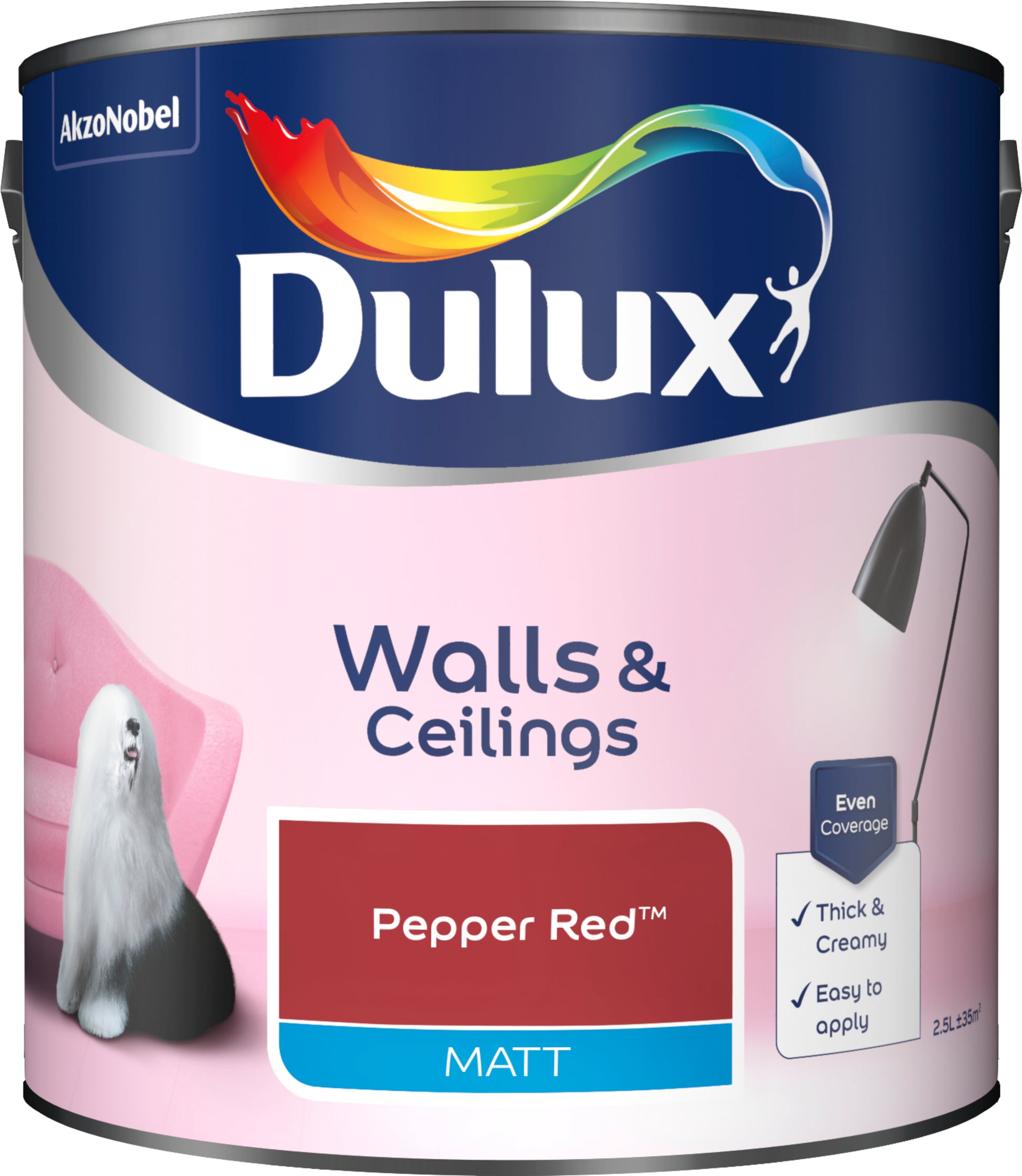 Dulux Matt Paint - Pepper Red - 2.5 Litre