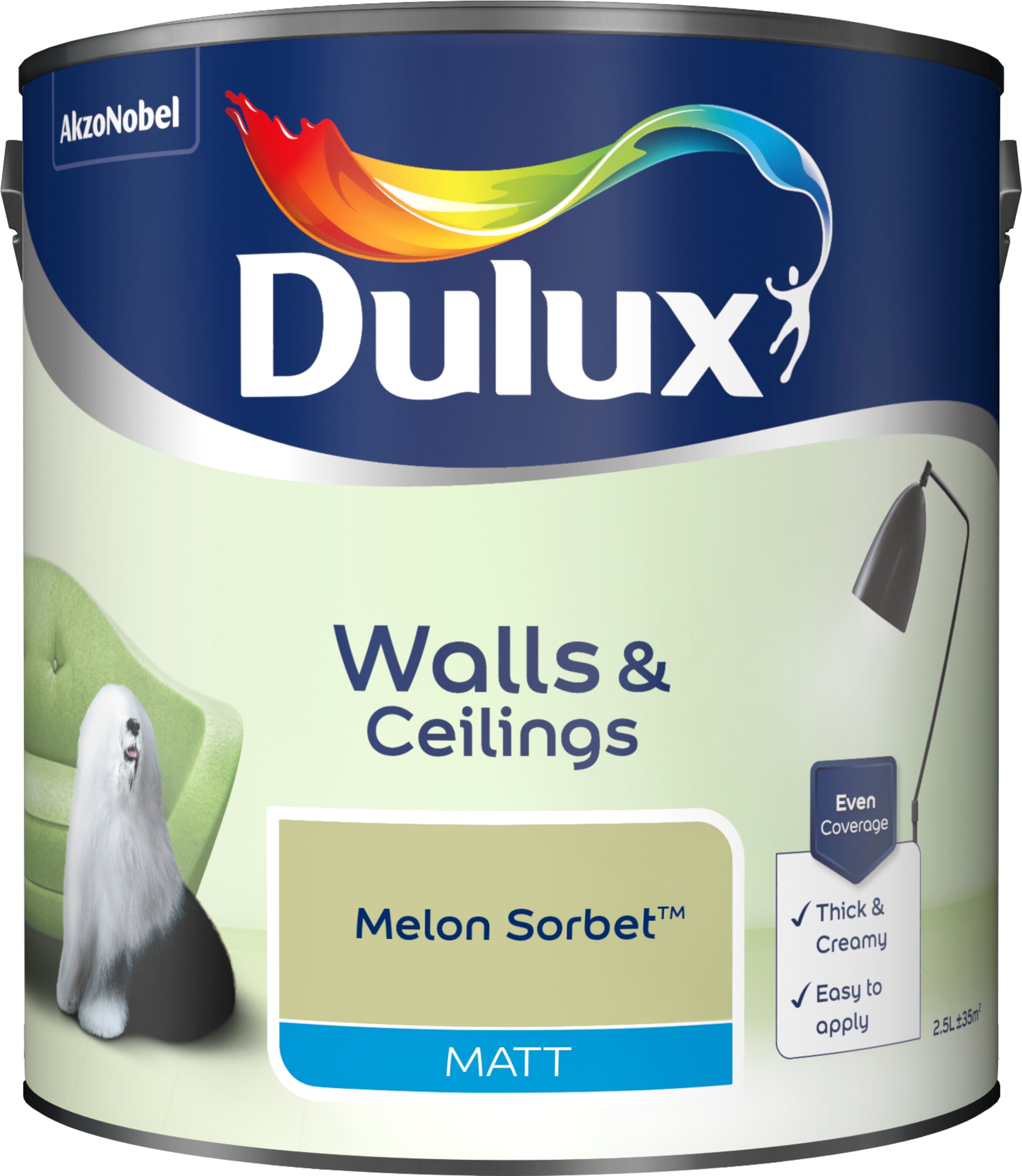 Dulux Matt Paint - Melon Sorbet - 2.5 Litre