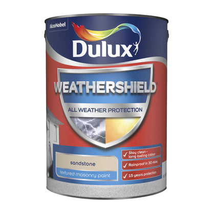 Dulux Weathershield All Weather Protection Textured Masonry Paint - Sandstone - 5 Litre