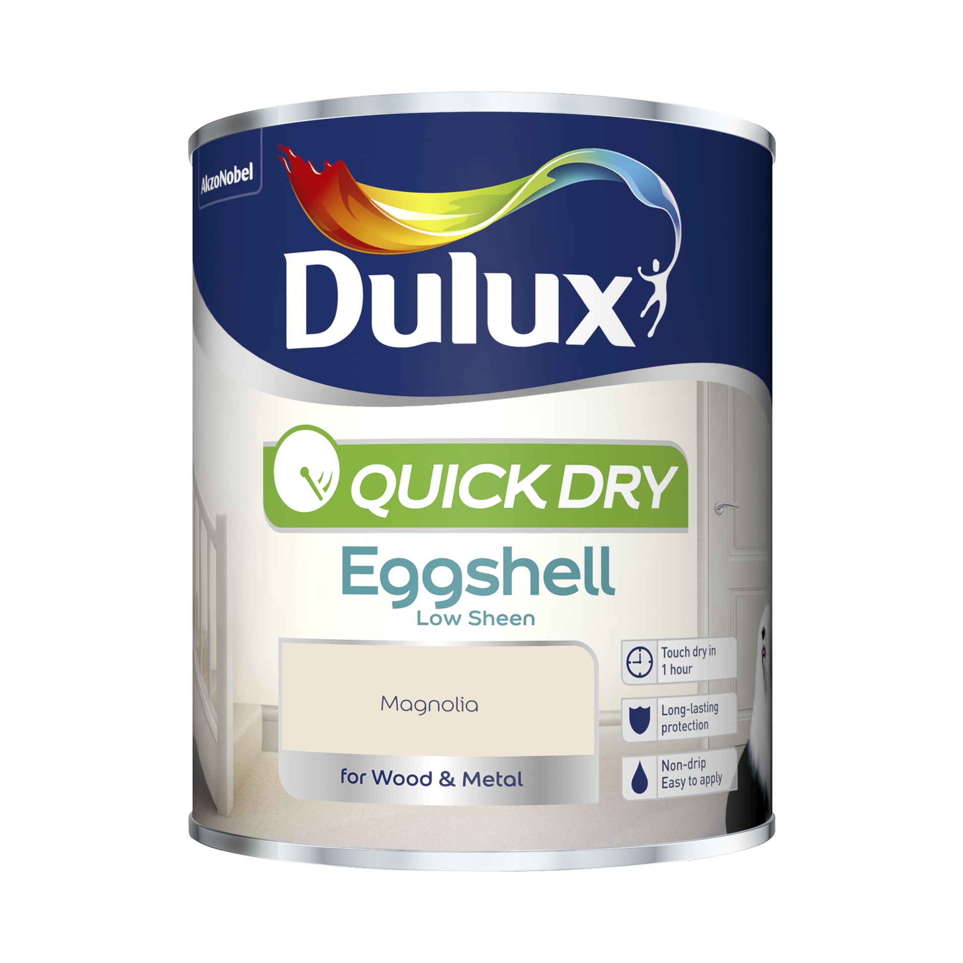 Dulux Quick Dry Eggshell Paint - Magnolia - 750ml
