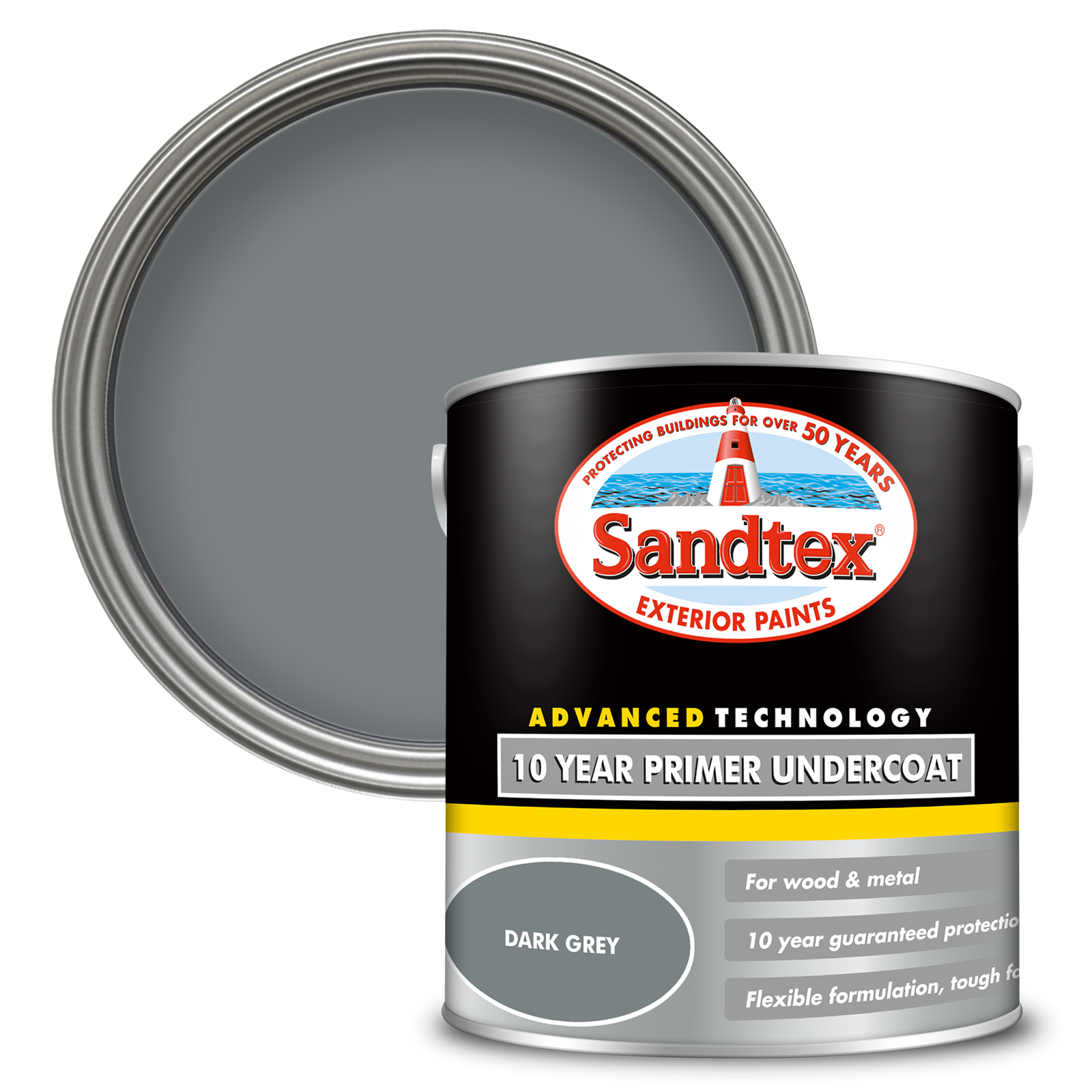 Sandtex 10 Year Primer Undercoat - Dark Grey