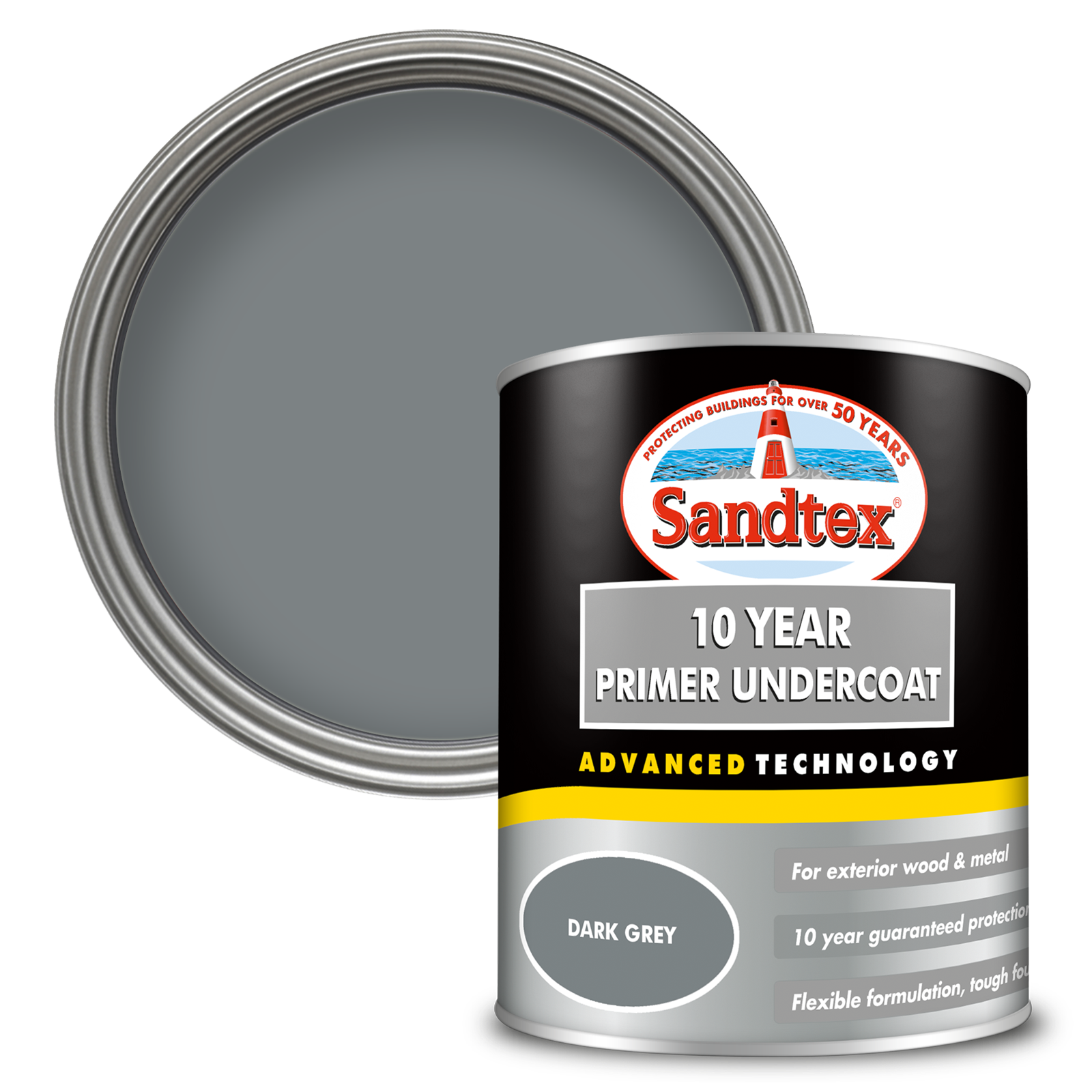 Sandtex 10 Year Primer Undercoat - Dark Grey