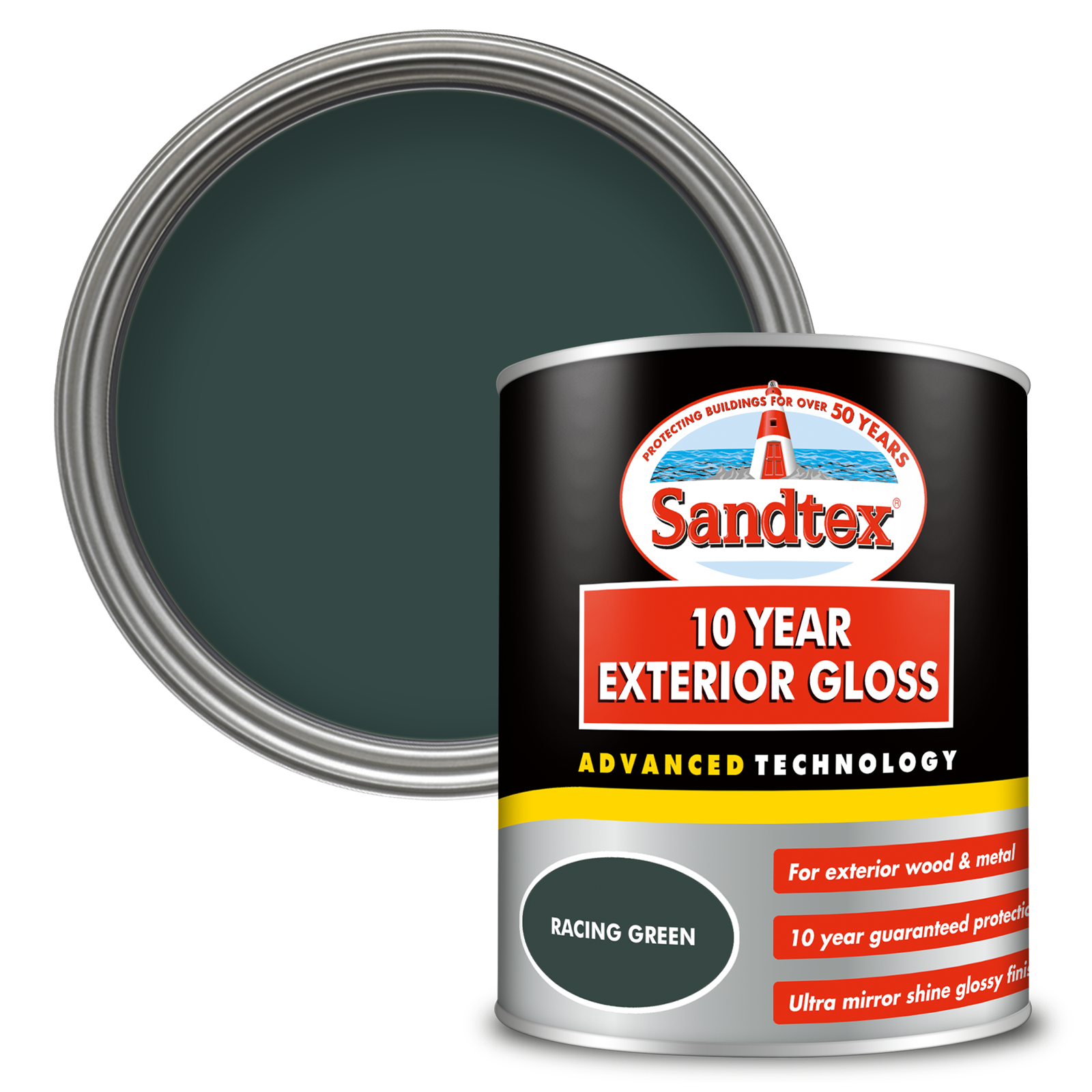 Sandtex 10 Year Exterior Gloss - Racing Green - 750ml