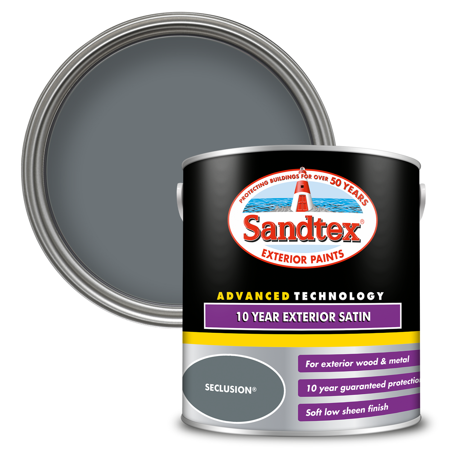 Sandtex 10 Year Exterior Satin Paint - Seclusion