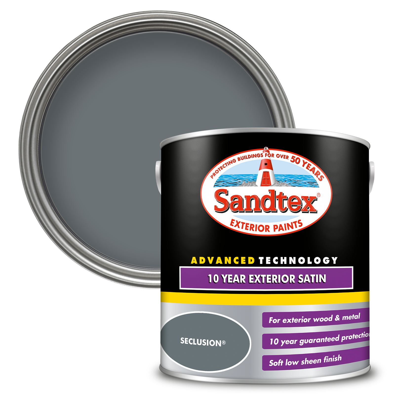 Sandtex 10 Year Exterior Satin Paint - Seclusion