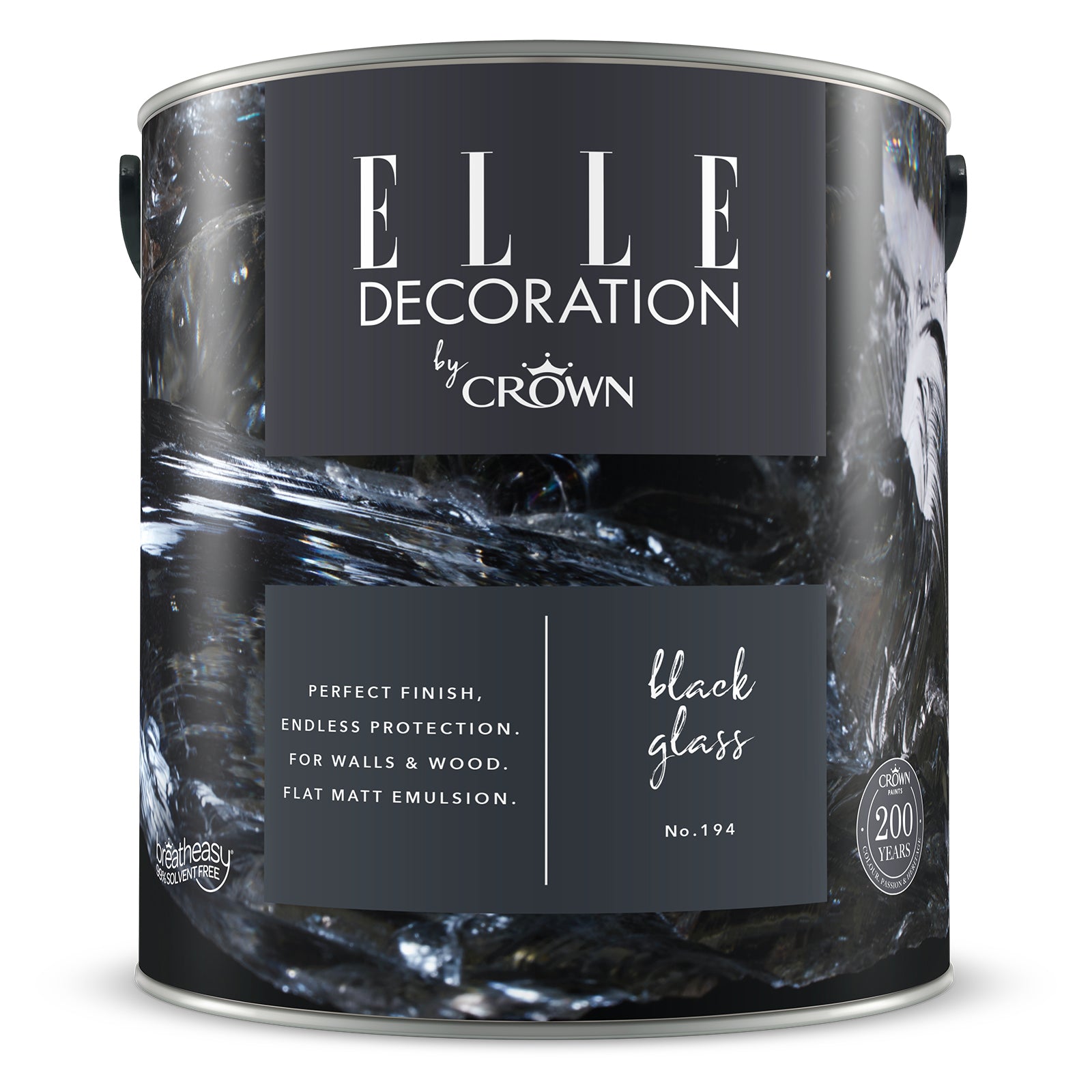 Crown Retail Elle Decoration Flat Matt - Black Glass