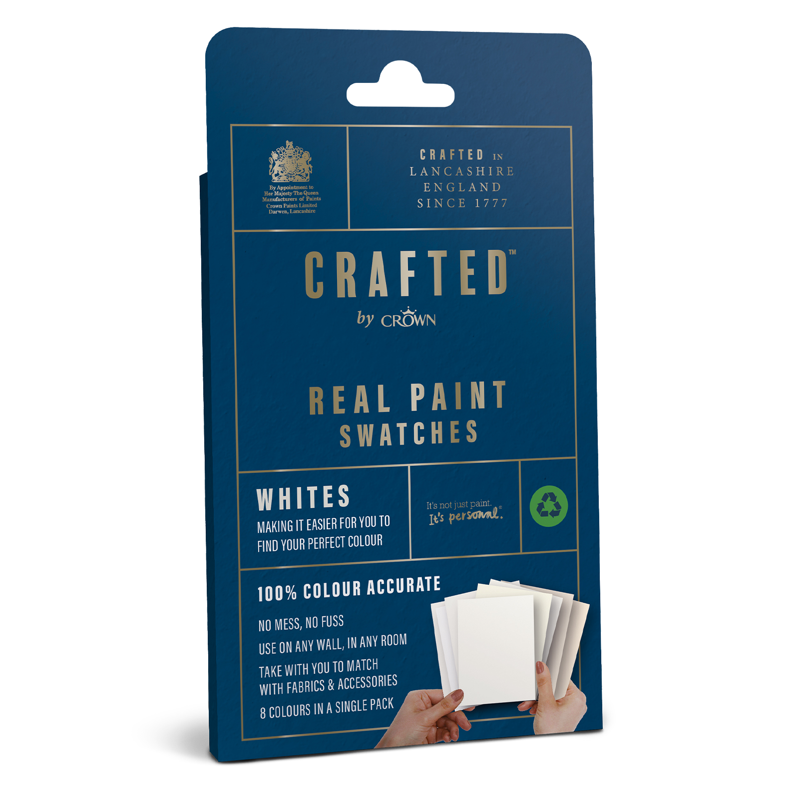 Crown Crafted Real Paint Swatches - Whites (Pack of 8)