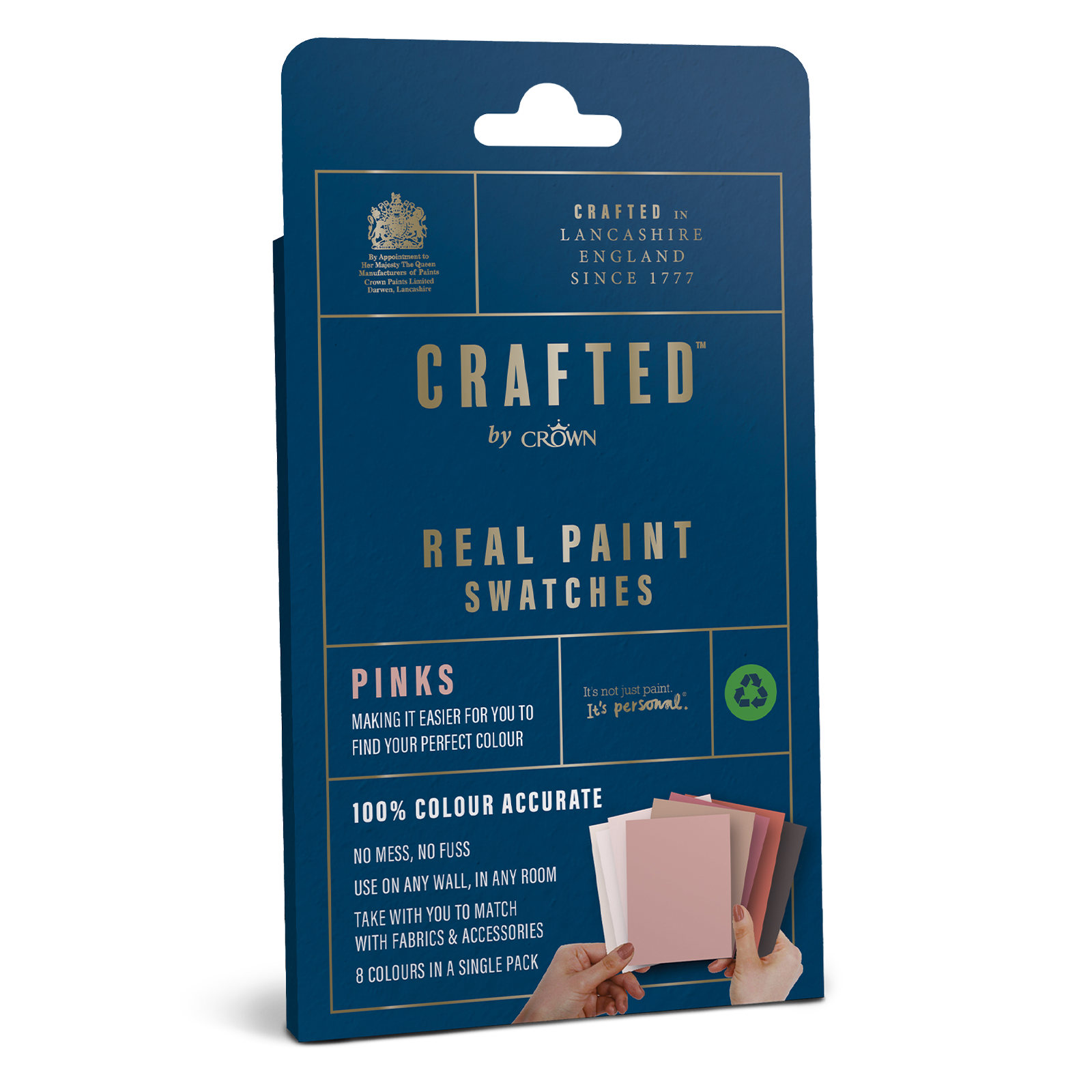 Crown Crafted Real Paint Swatches - Pinks (Pack of 8)