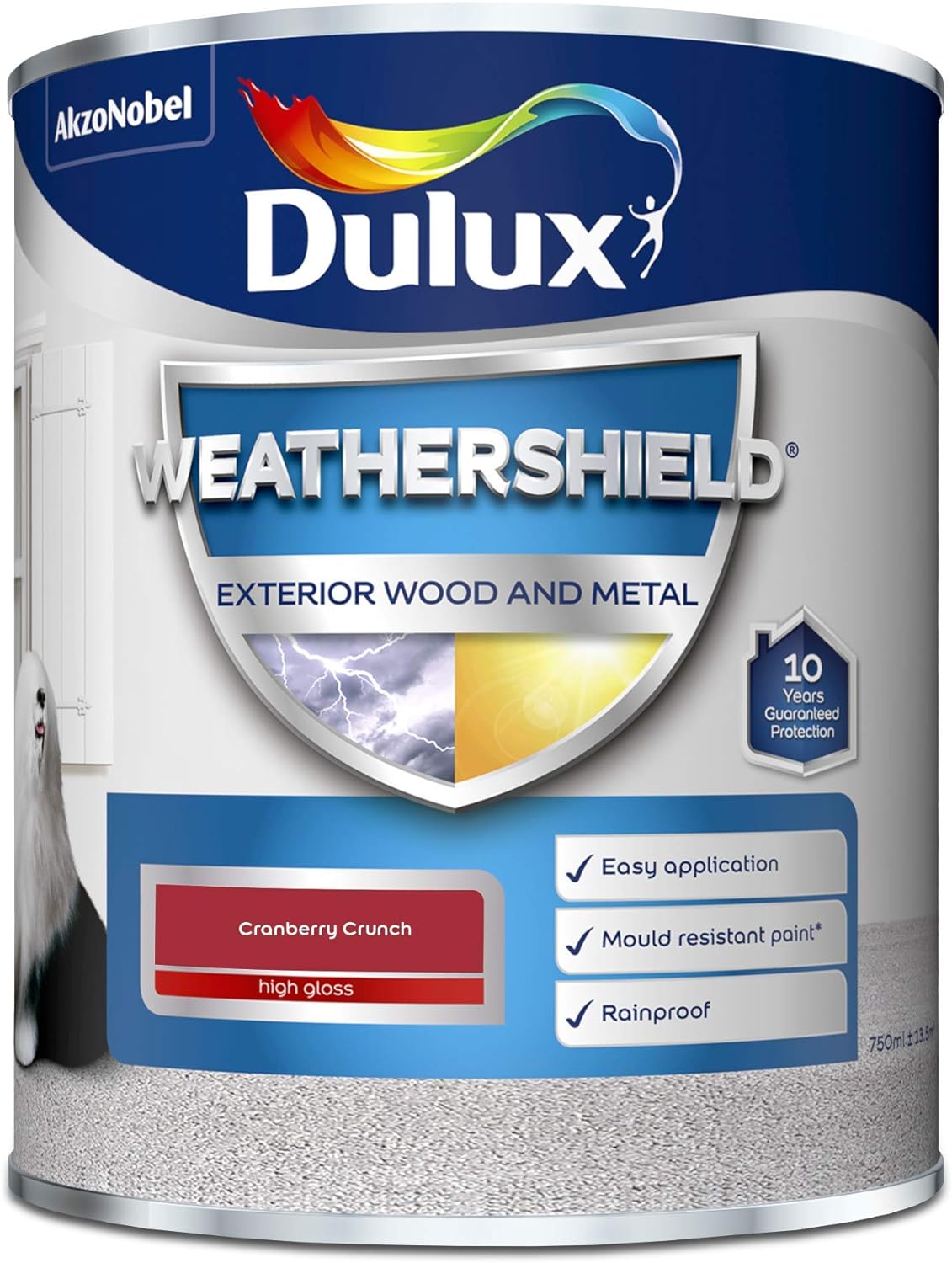 Dulux Weathershield High Gloss Paint - Cranberry Crunch - 750ml