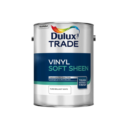 Dulux Trade Vinyl Soft Sheen - Pure Brilliant White - 5 Litre