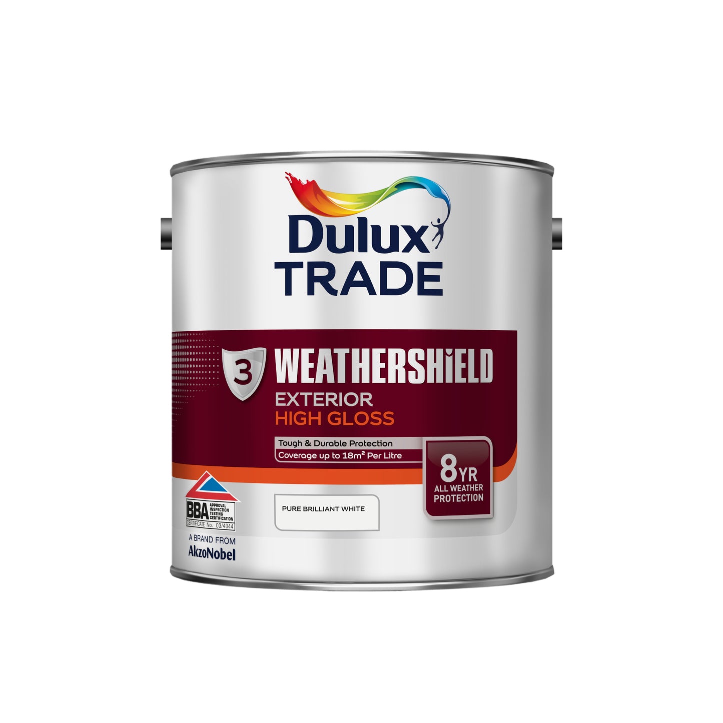 Dulux Trade WeatherShield Exterior Gloss Paint - Pure Brilliant White