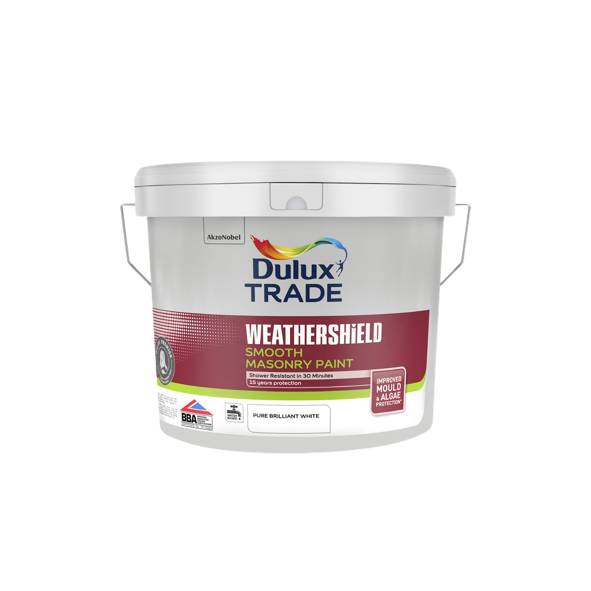 Dulux Trade WeatherShield Smooth Masonry Paint - Pure Brilliant White