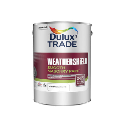 Dulux Trade WeatherShield Smooth Masonry Paint - Pure Brilliant White