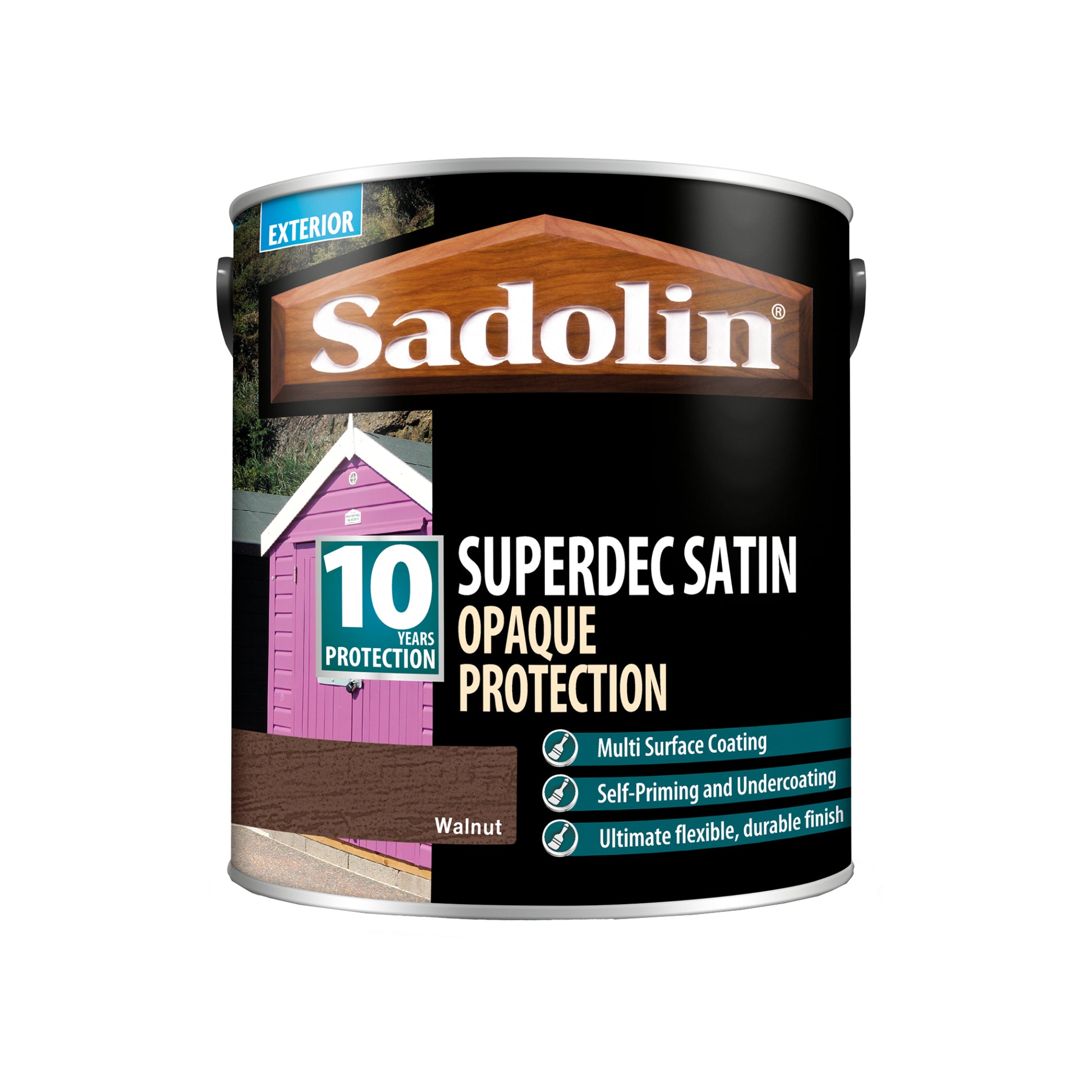 Sadolin Superdec Satin - Opaque Exterior Wood Finish with 10 Year Protection - Walnut