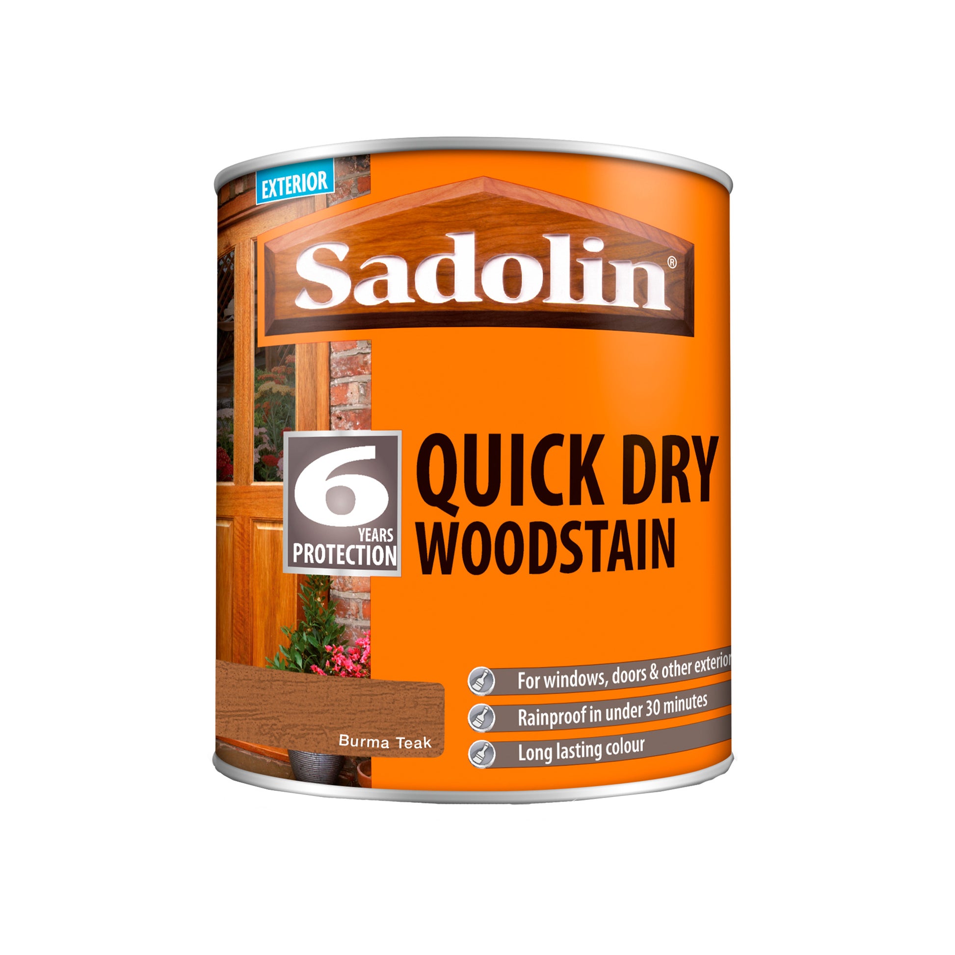 Sadolin Quick Dry Long-Lasting Exterior Woodstain with Six Year Protection - Burma Teak