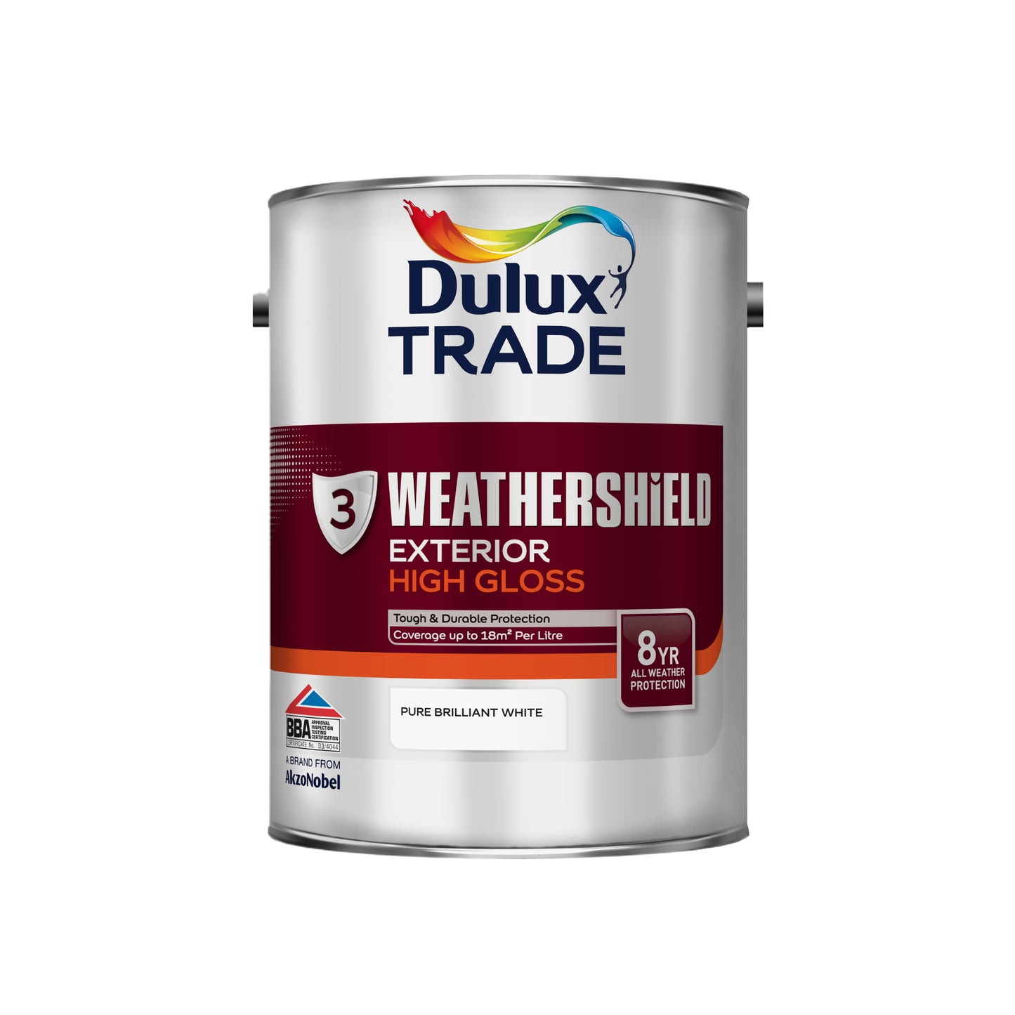 Dulux Trade WeatherShield Exterior Gloss Paint - Pure Brilliant White